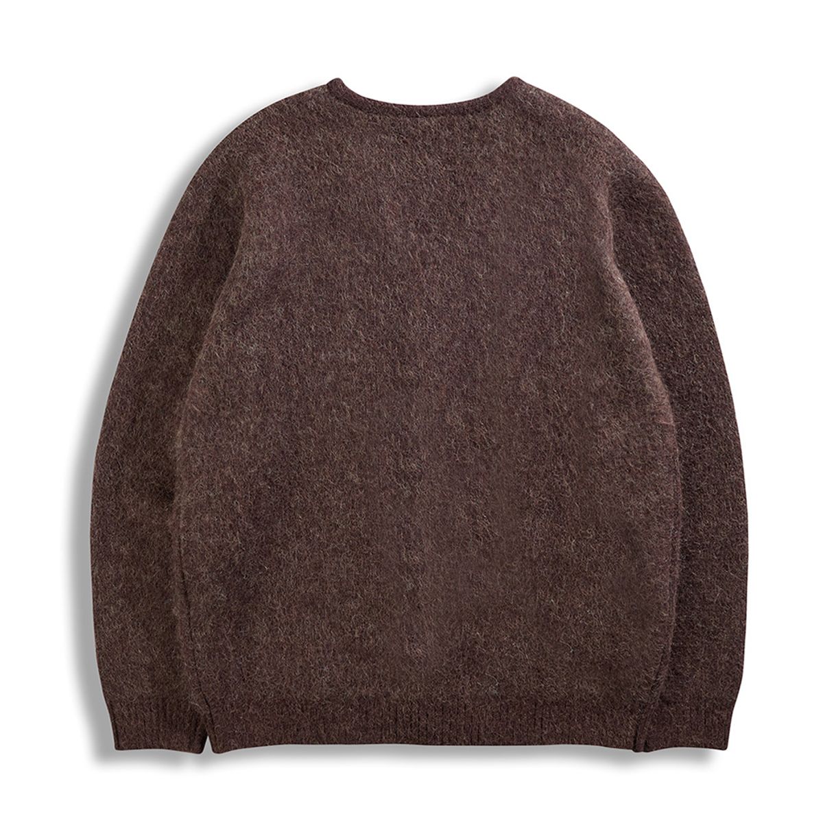 건지 울른스(Guernsey Woollens) 알파카 브이넥 가디건 - 브라운