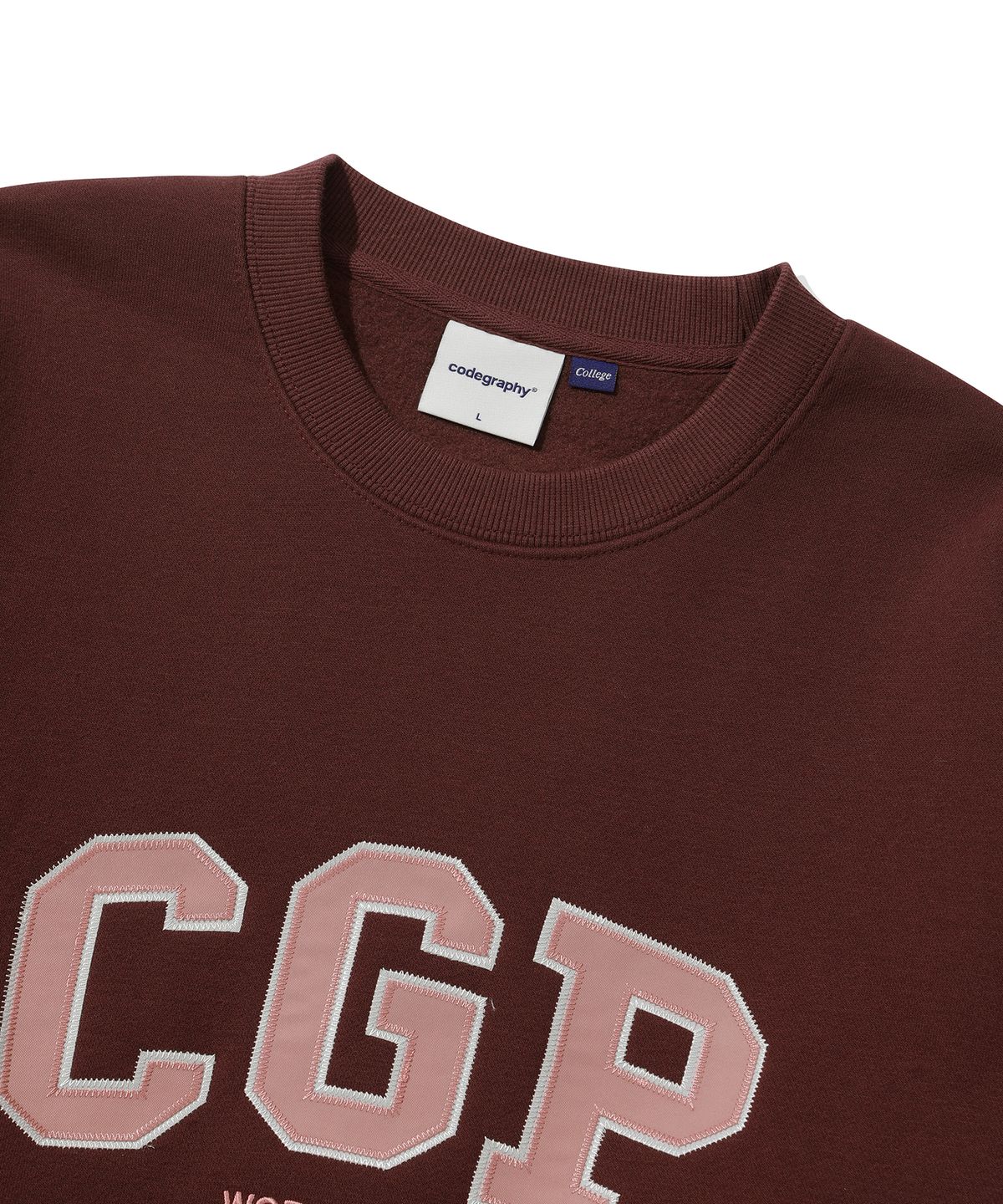 코드그라피(CGP) 기모 CGP 아치 로고 맨투맨_버건디