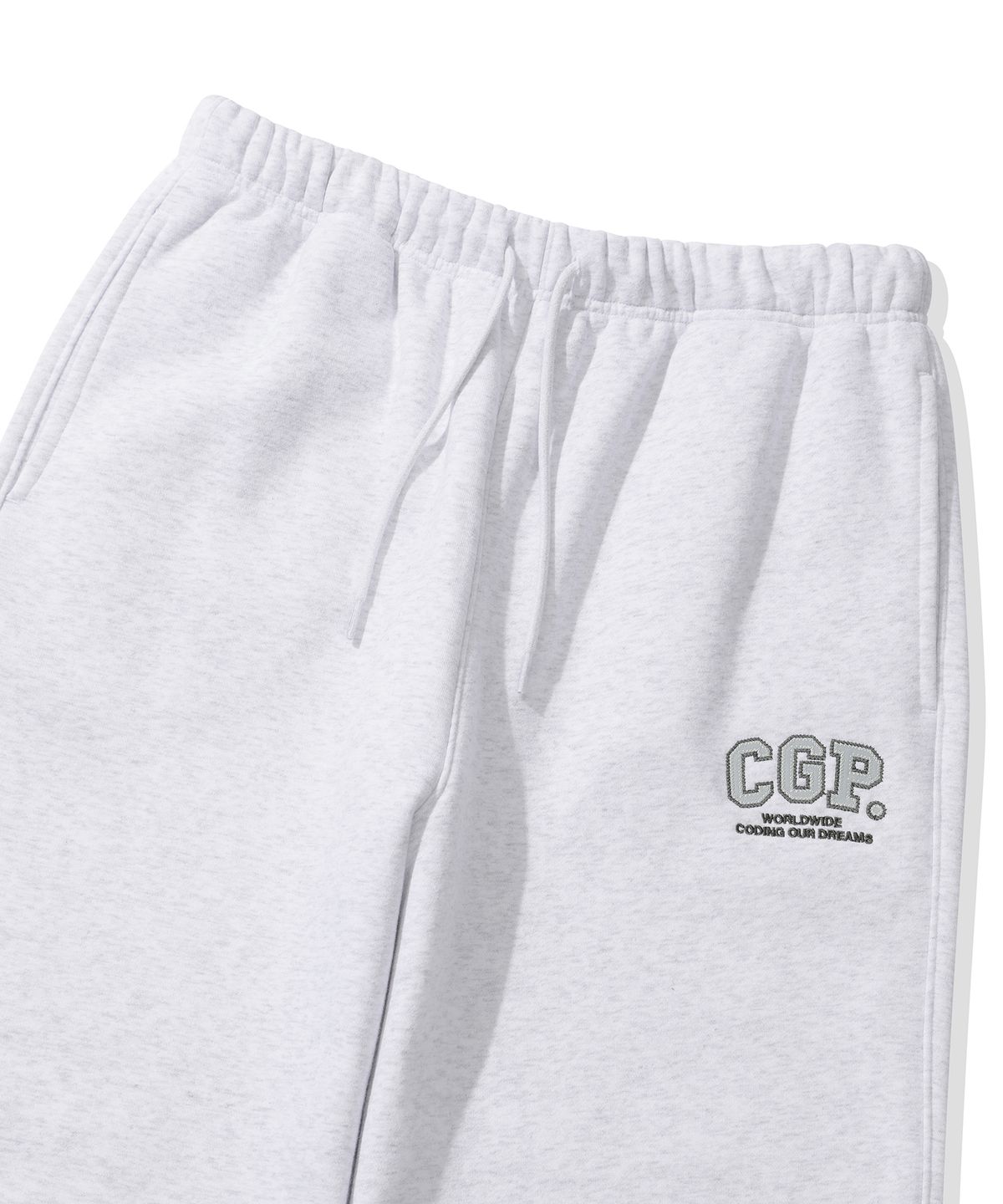코드그라피(CGP) 기모 CGP 아치 로고 팬츠_멜란지그레이