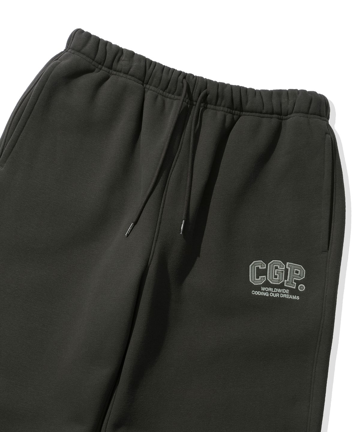 코드그라피(CGP) 기모 CGP 아치 로고 팬츠_차콜