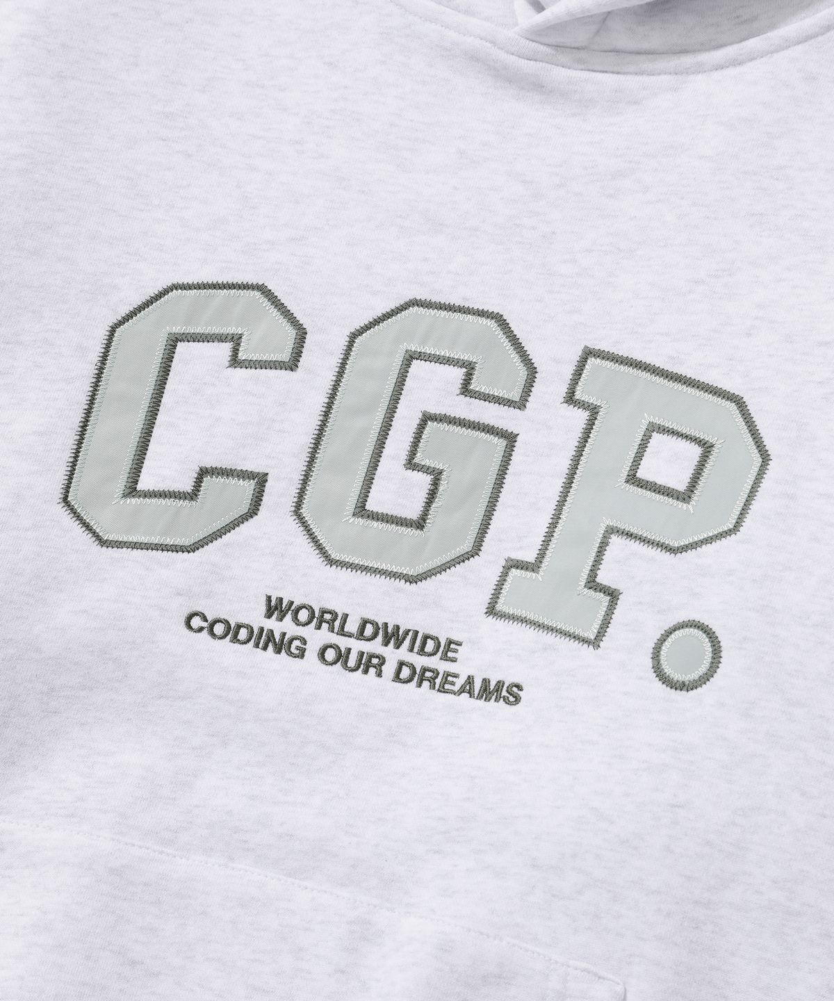 코드그라피(CGP) 기모 CGP 아치 로고 후디_멜란지그레이