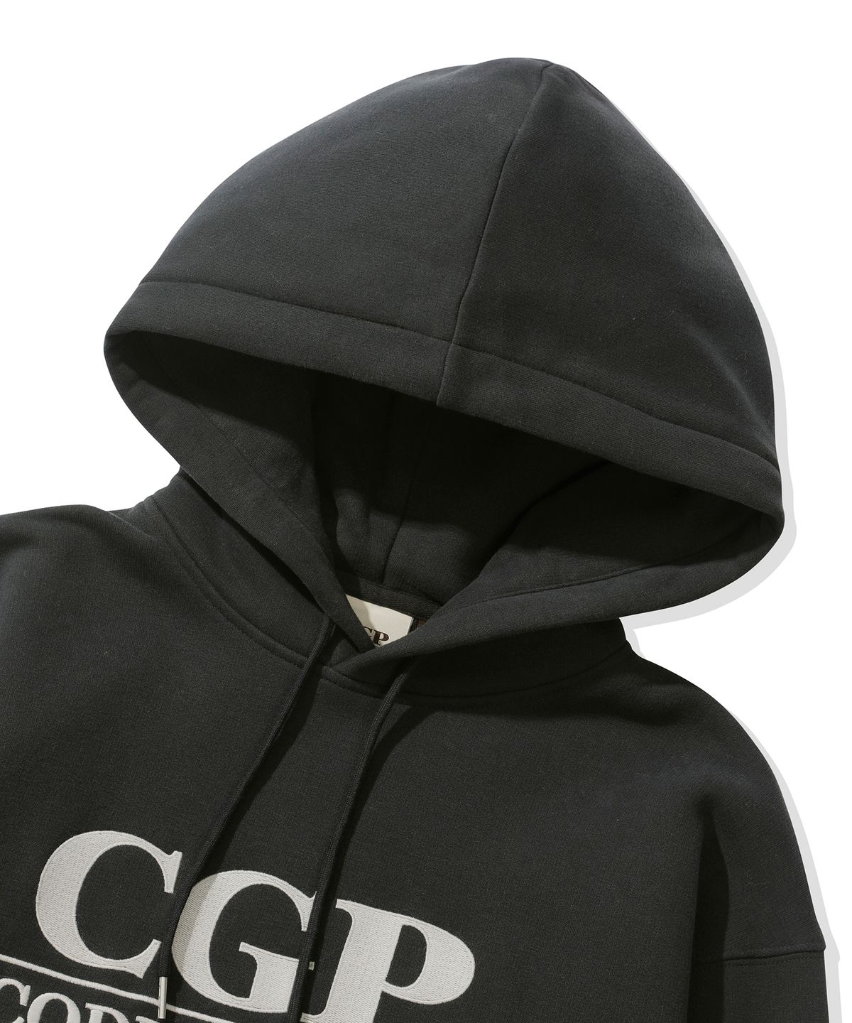 코드그라피(CGP) 기모 스퀘어 로고 후디_블랙