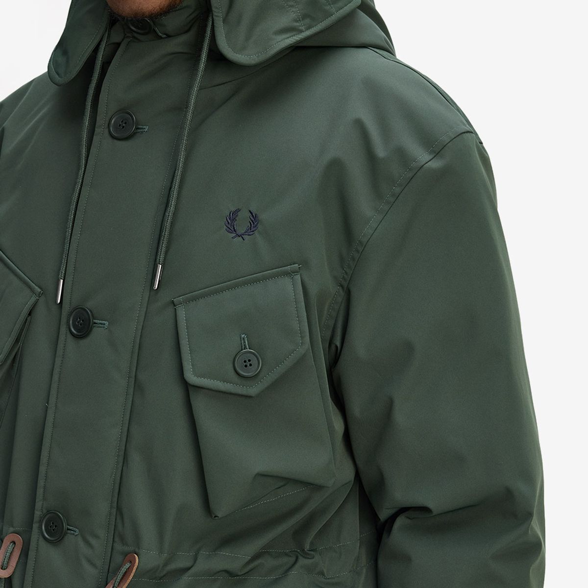 프레드페리(FRED PERRY) [Sharp] 패치 포켓 푸퍼 재킷 - 코트 그린 AFPM2531315-X89
