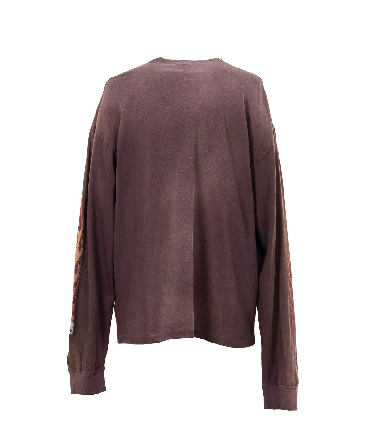 카미야(KAMIYA) “Skull Flame”Distressed L/S Tee - BROWN