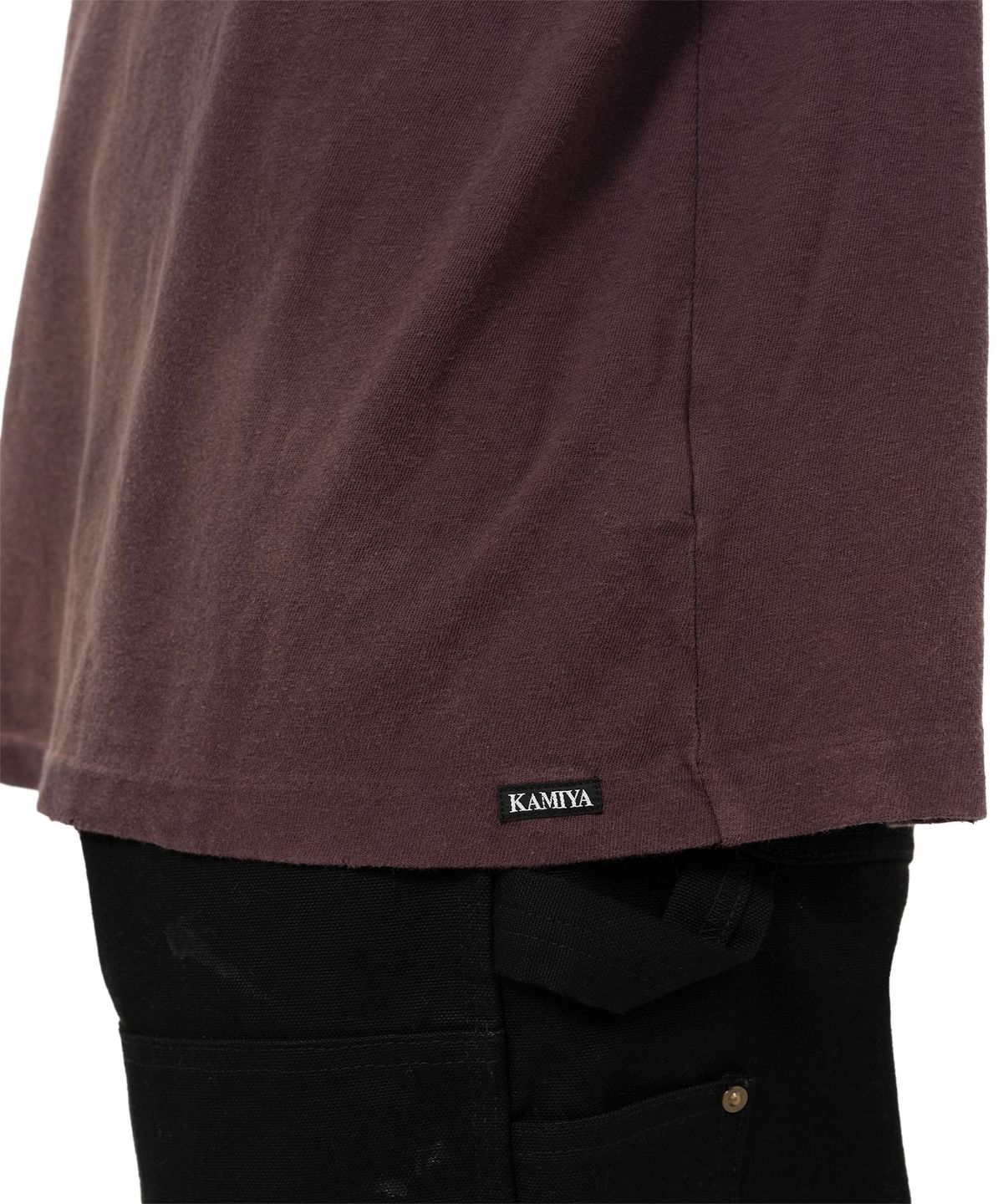 카미야(KAMIYA) “Skull Flame”Distressed L/S Tee - BROWN