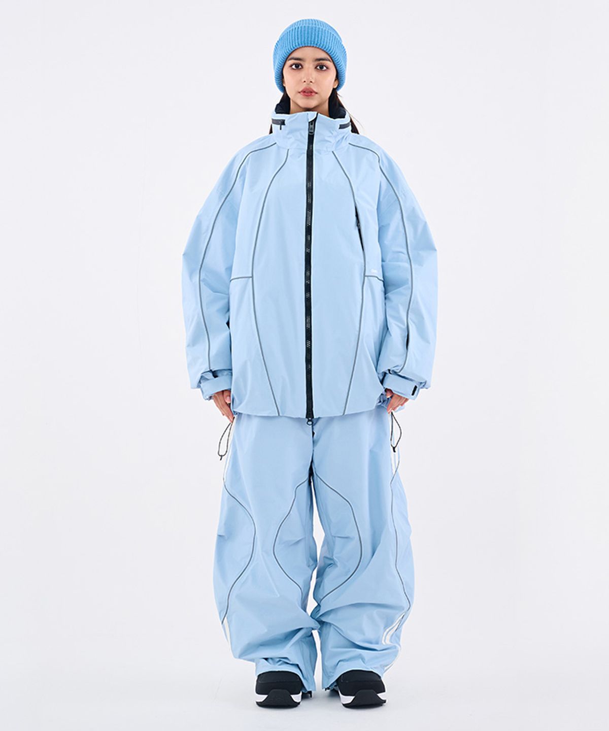 돌아우터웨어(DOLL OUTERWEAR) [DOLL X DUMDIDUM] 2526 랠리 자켓&팬츠 세트 SKY BLUE 남녀공용