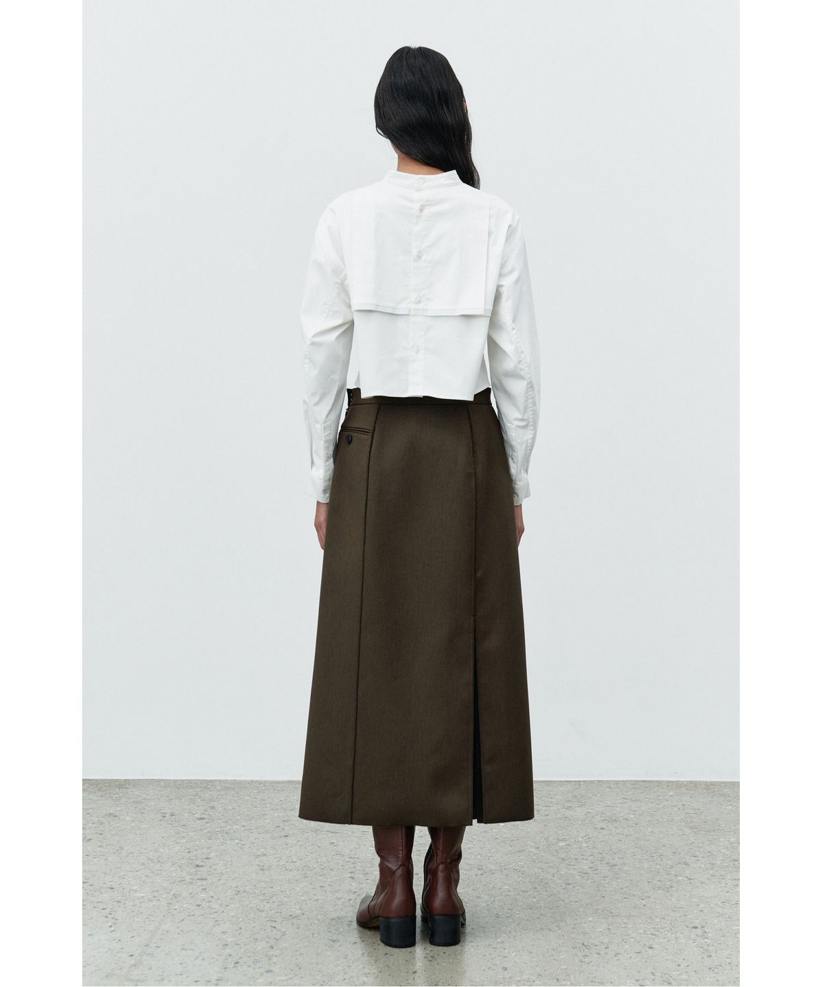 래코드(RECODE) Bold Pleats Detail Skirt RQKAW25535KHX