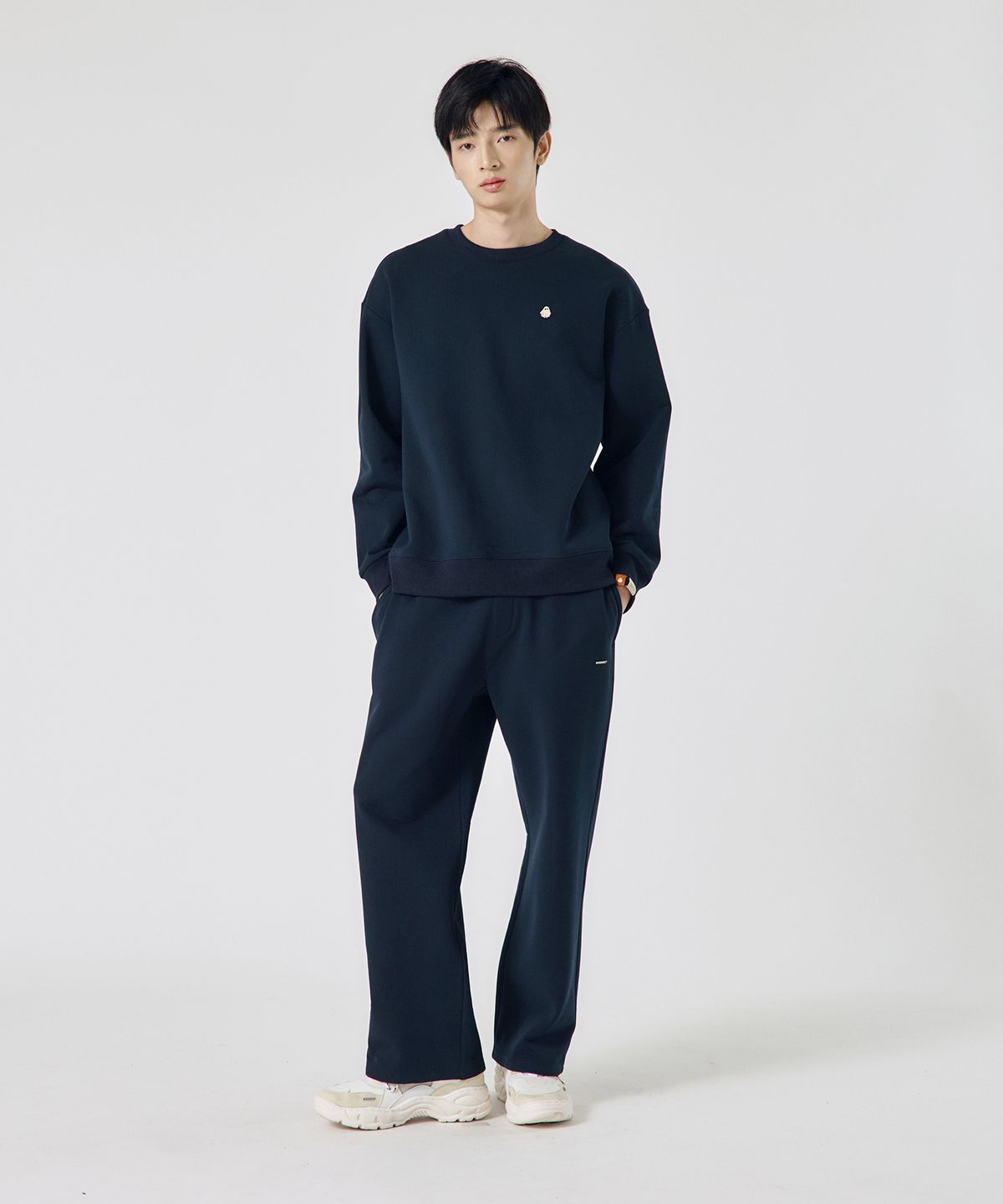 하이퍼리트(HYPERREET) 남녀공용 쿠션지 세미와이드 팬츠[딥 블루]_HF4TP082