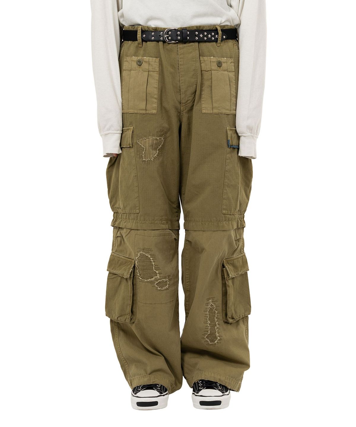 카미야(KAMIYA) Repaired Ripstop Fatigue Pants - KHAKI