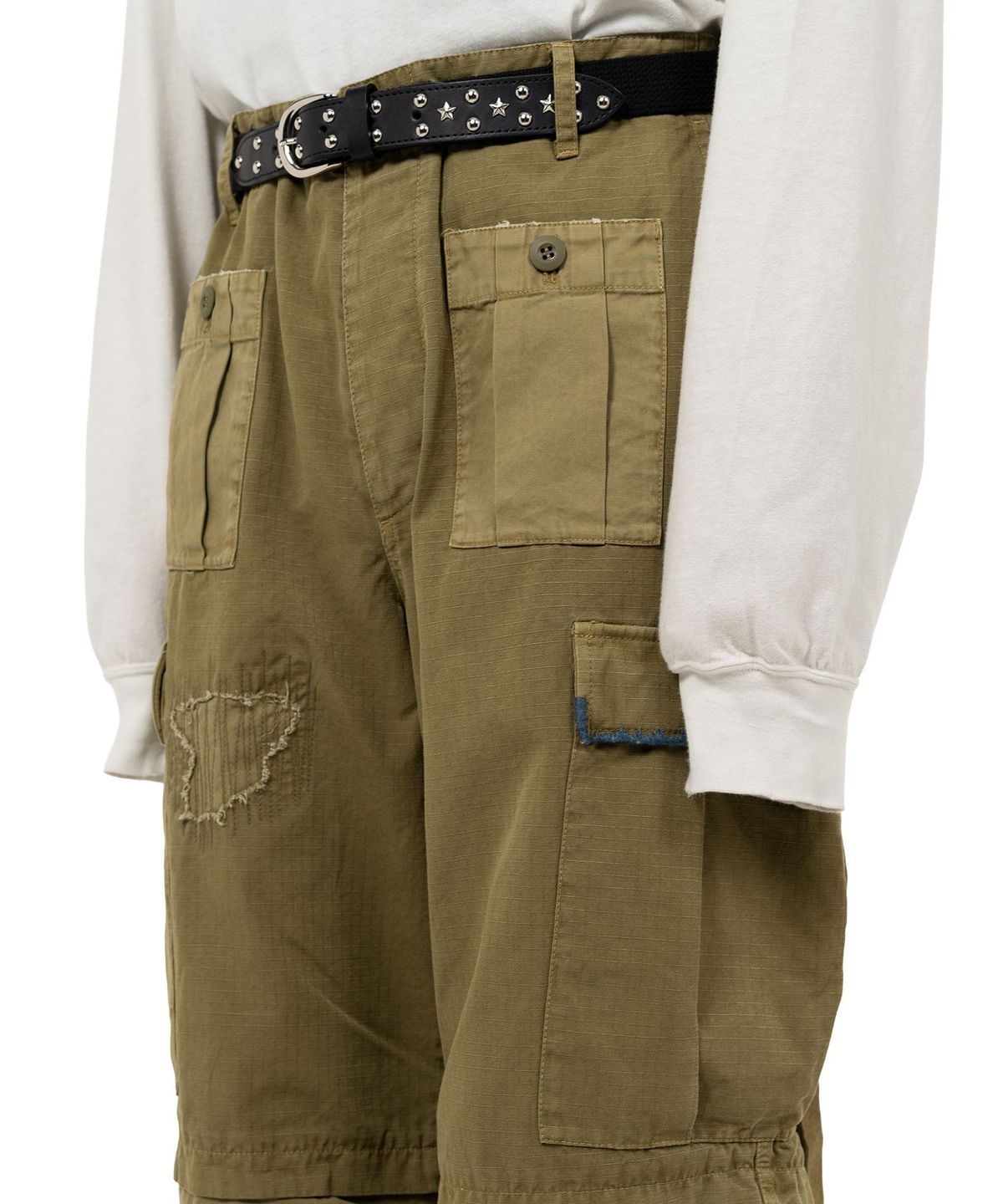 카미야(KAMIYA) Repaired Ripstop Fatigue Pants - KHAKI