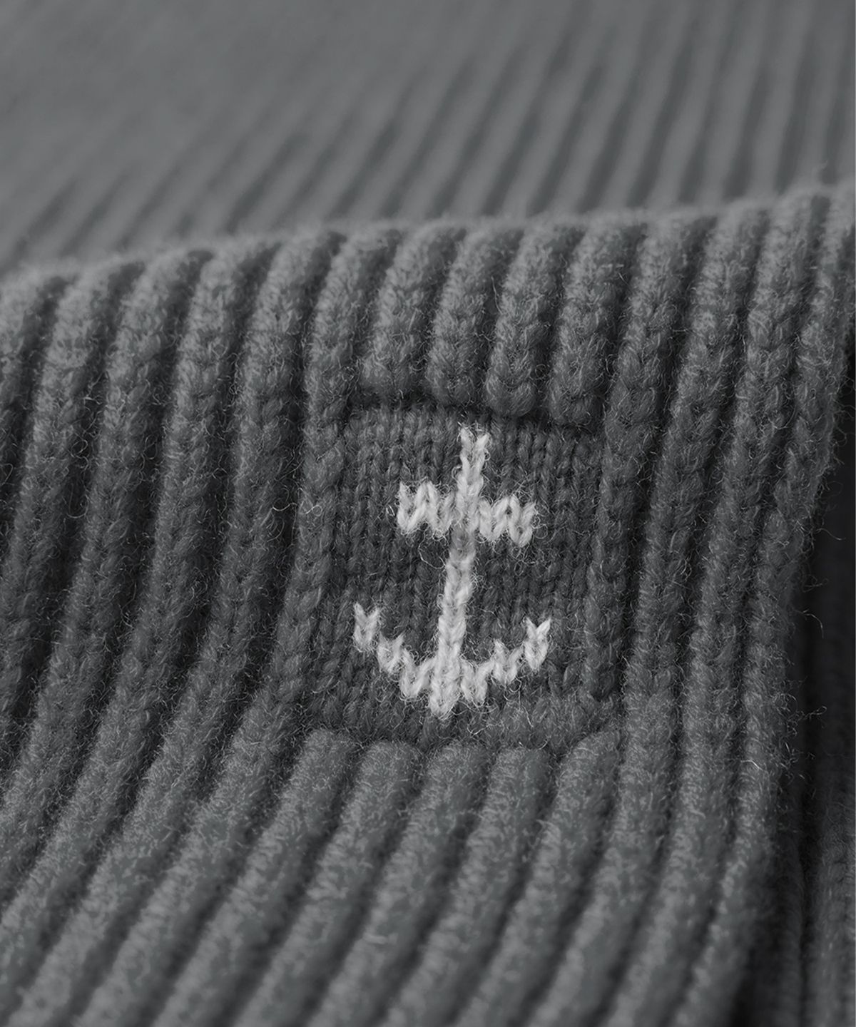 건지 울른스(Guernsey Woollens) 슈퍼파인 메리노울 앵커 머플러 - 그레이
