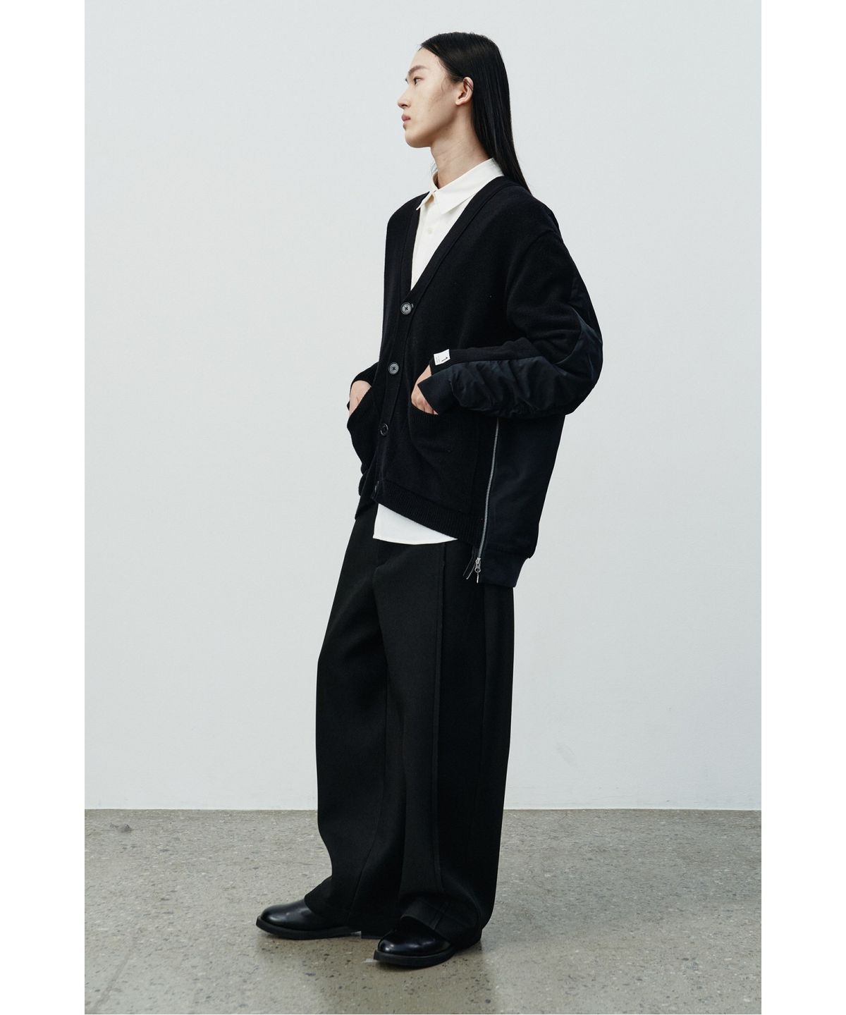 래코드(RECODE) Raw Edged Wide bonding Pants RKPAW25615BKX