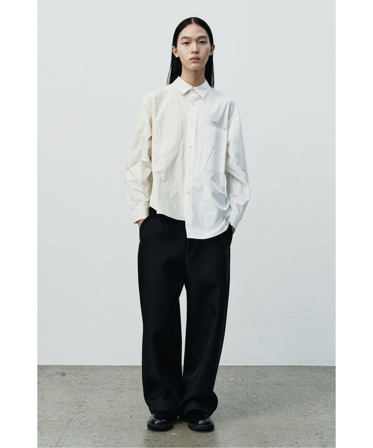 래코드(RECODE) Raw Edged Wide bonding Pants RKPAW25615BKX