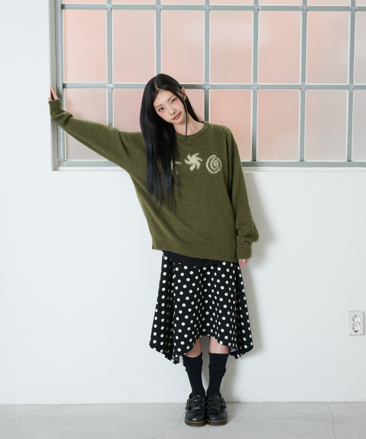 잇자바이브(ITZAVIBE) DOODLE KNIT - KHAKI