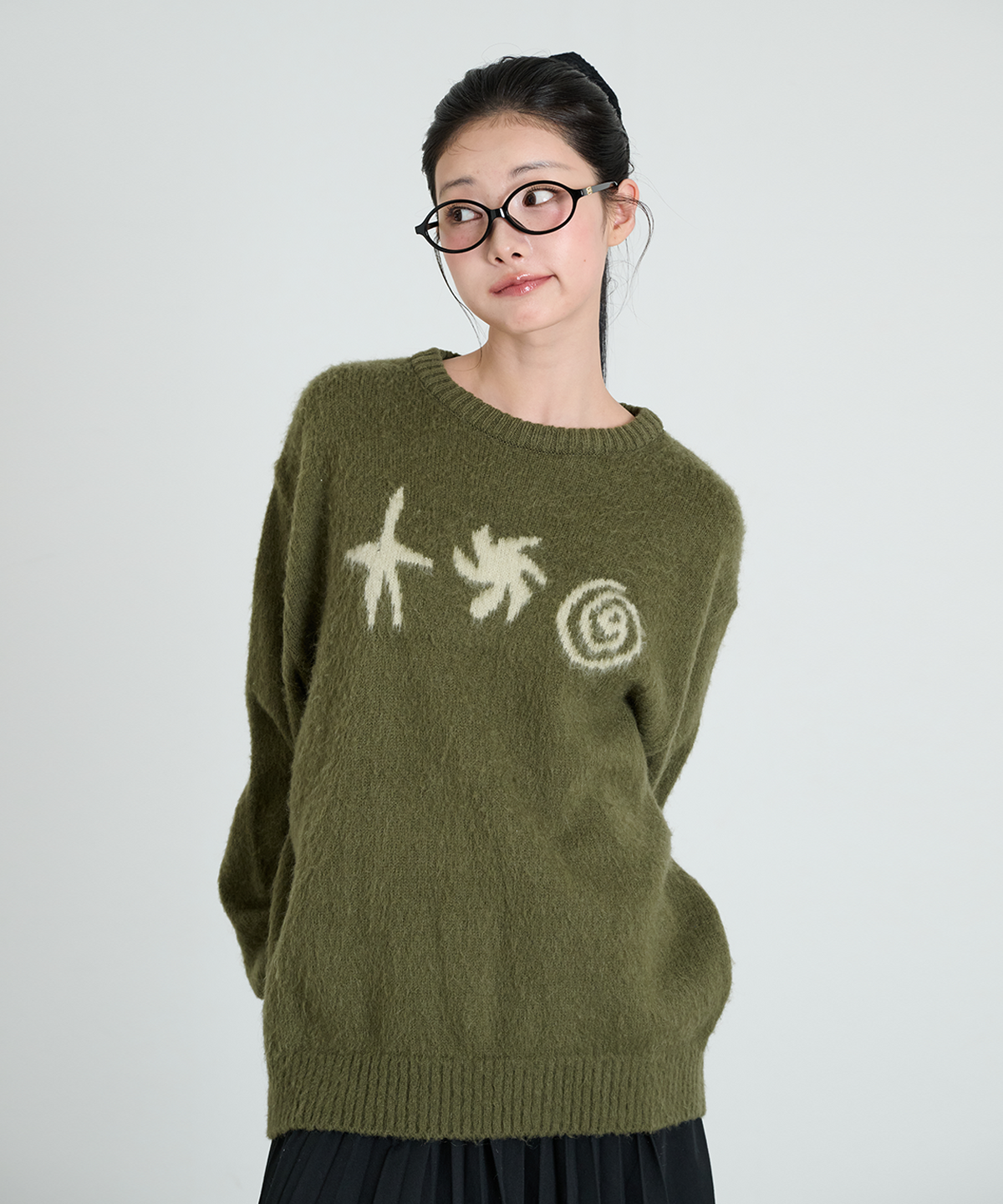 잇자바이브(ITZAVIBE) DOODLE KNIT - KHAKI