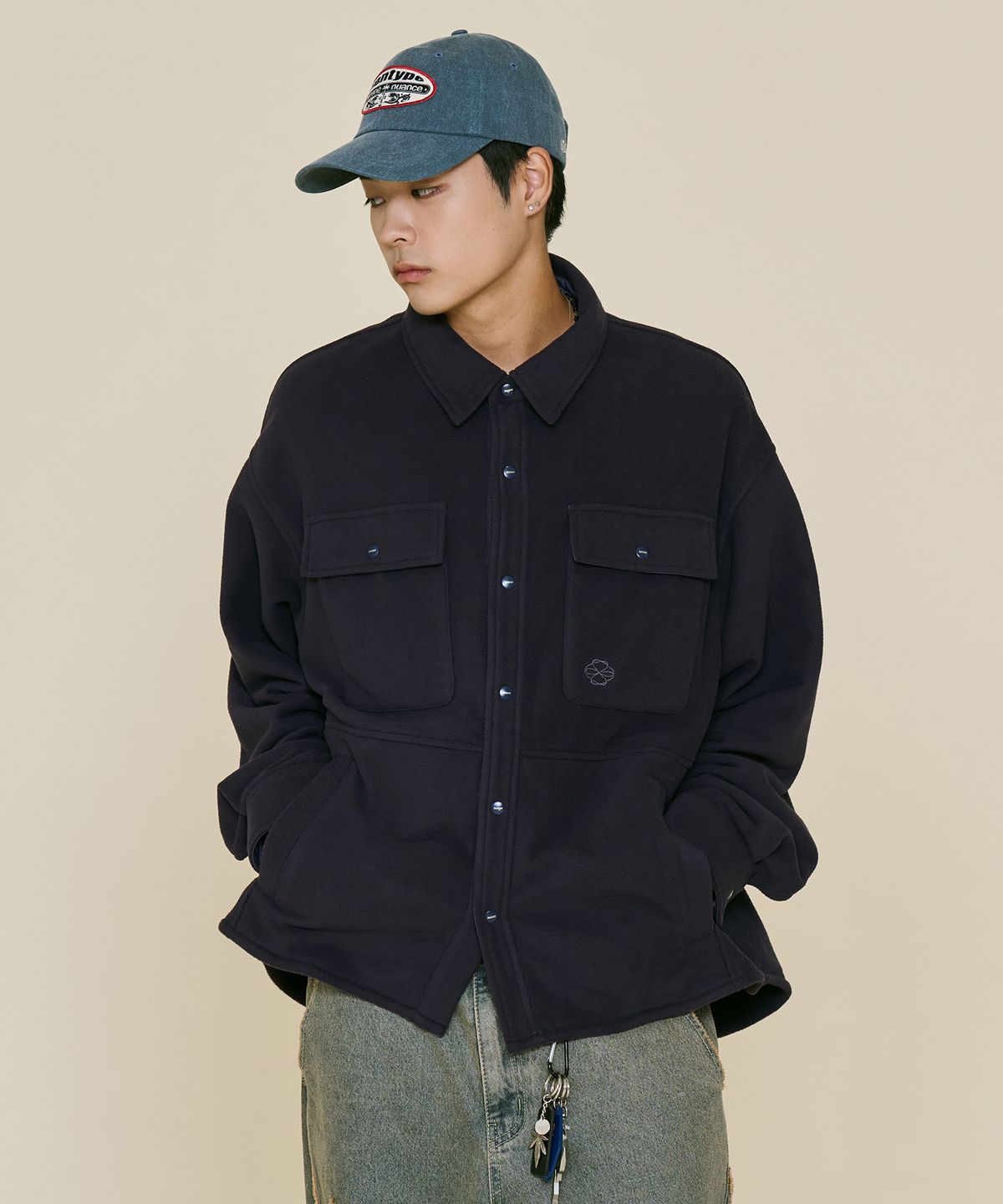 논타입(NONTYPE) FLEECE WORK SHIRTS (DEEP PURPLE)