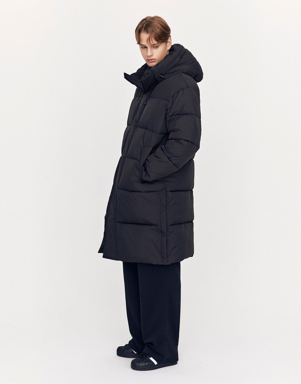 지오다노(GIORDANO) [S-XXL] 롱패딩 푸퍼 075927 [black]
