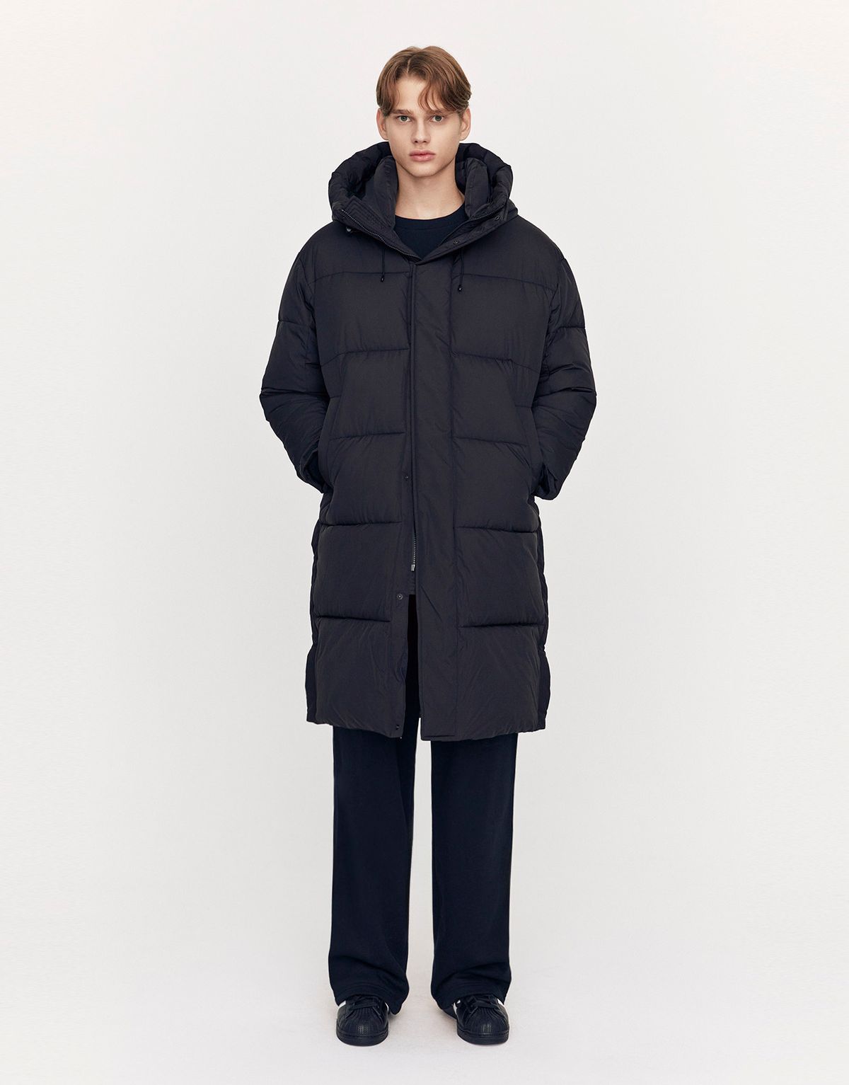 지오다노(GIORDANO) [S-XXL] 롱패딩 푸퍼 075927 [black]