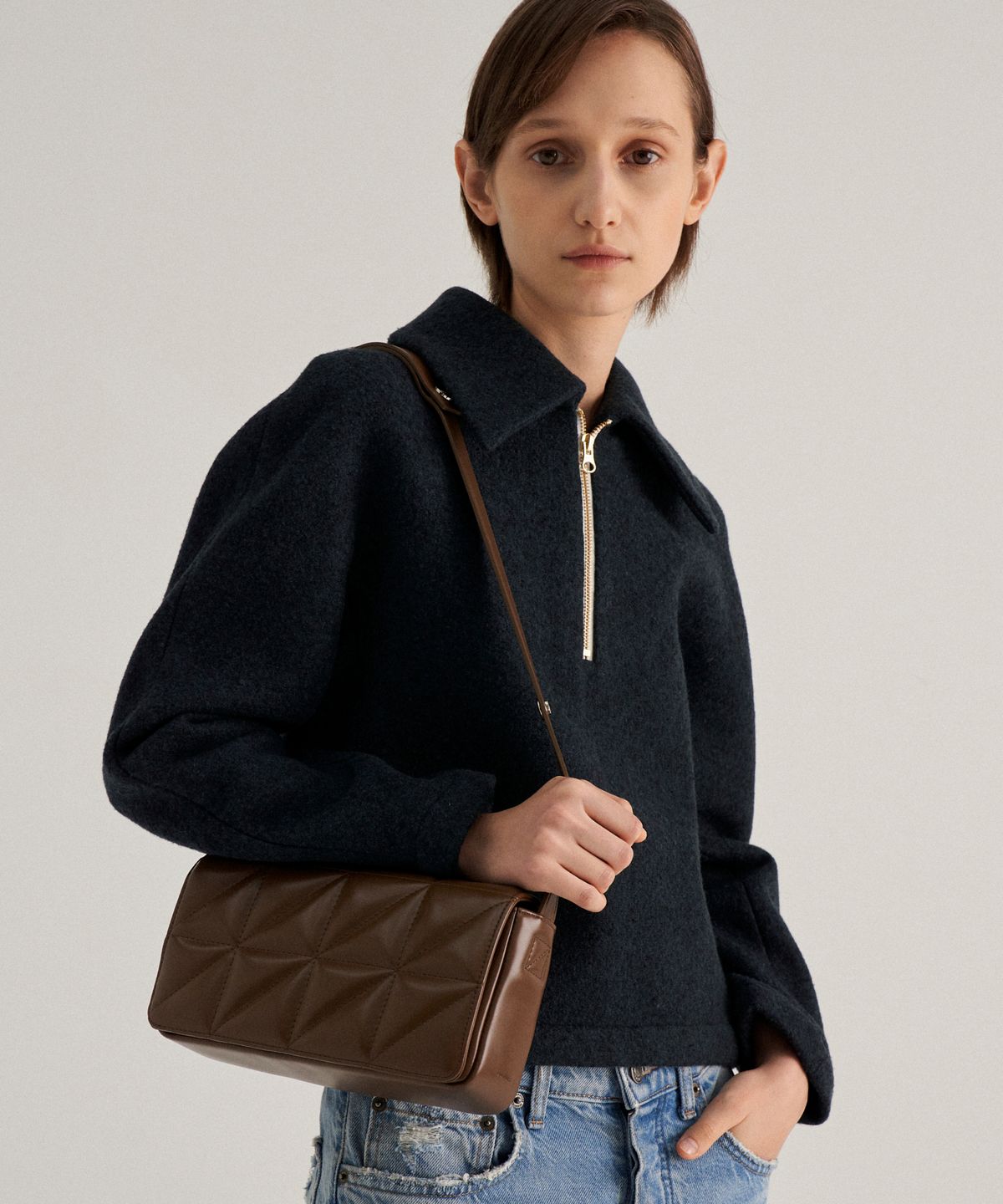 뮤니에(MUNIER) QUILTED FLAP BAG_2COLORS