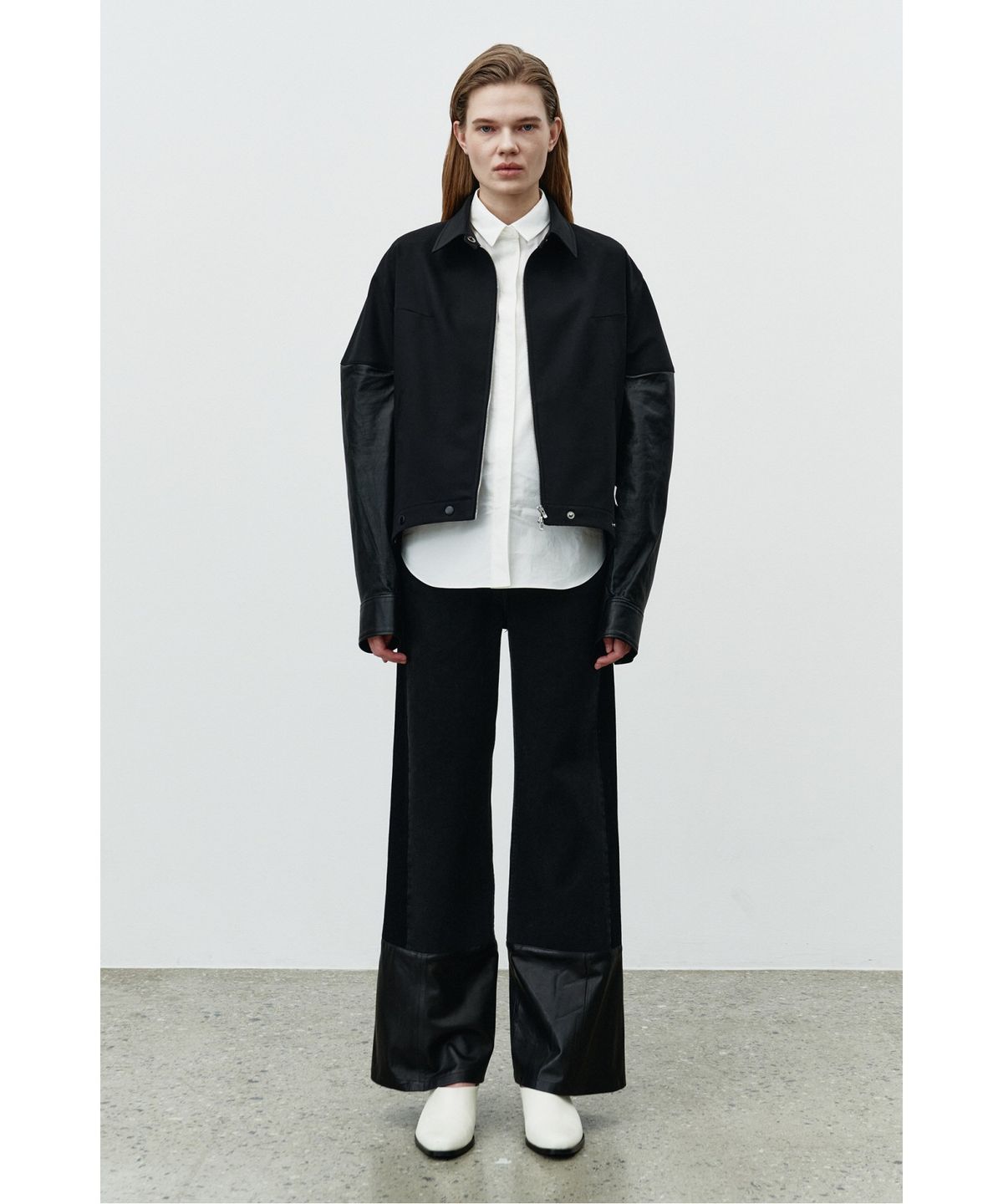 래코드(RECODE) Upside-down Leather Jacket RQJAA25501BKX