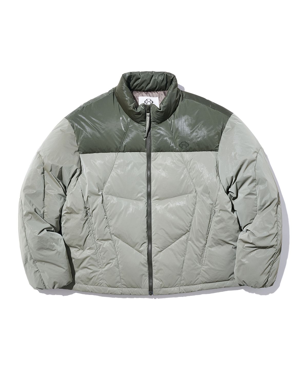 논타입(NONTYPE) PANELED SLICE DOWN JACKET (KHAKI)