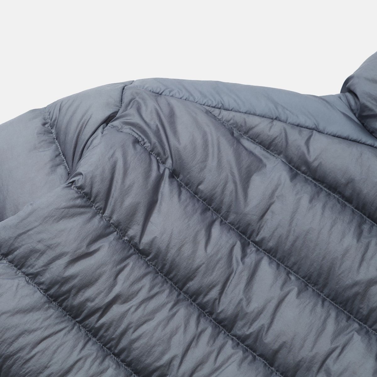 모이프(MOIF) [AW25] HELIUM HOODED DOWN JACKET / SHEER DUSTY BLUE