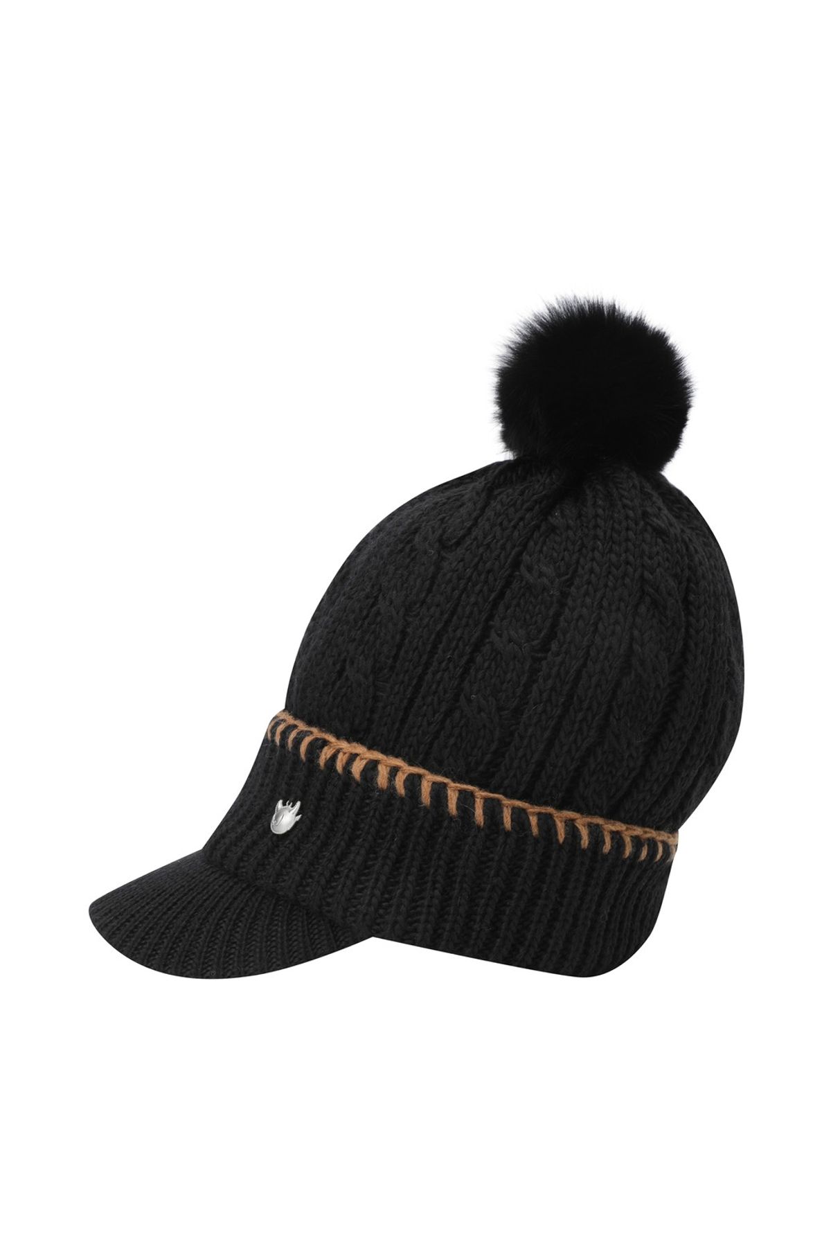 왁(WAAC) Women PomPom Knit Hat WGRCX25716BKX