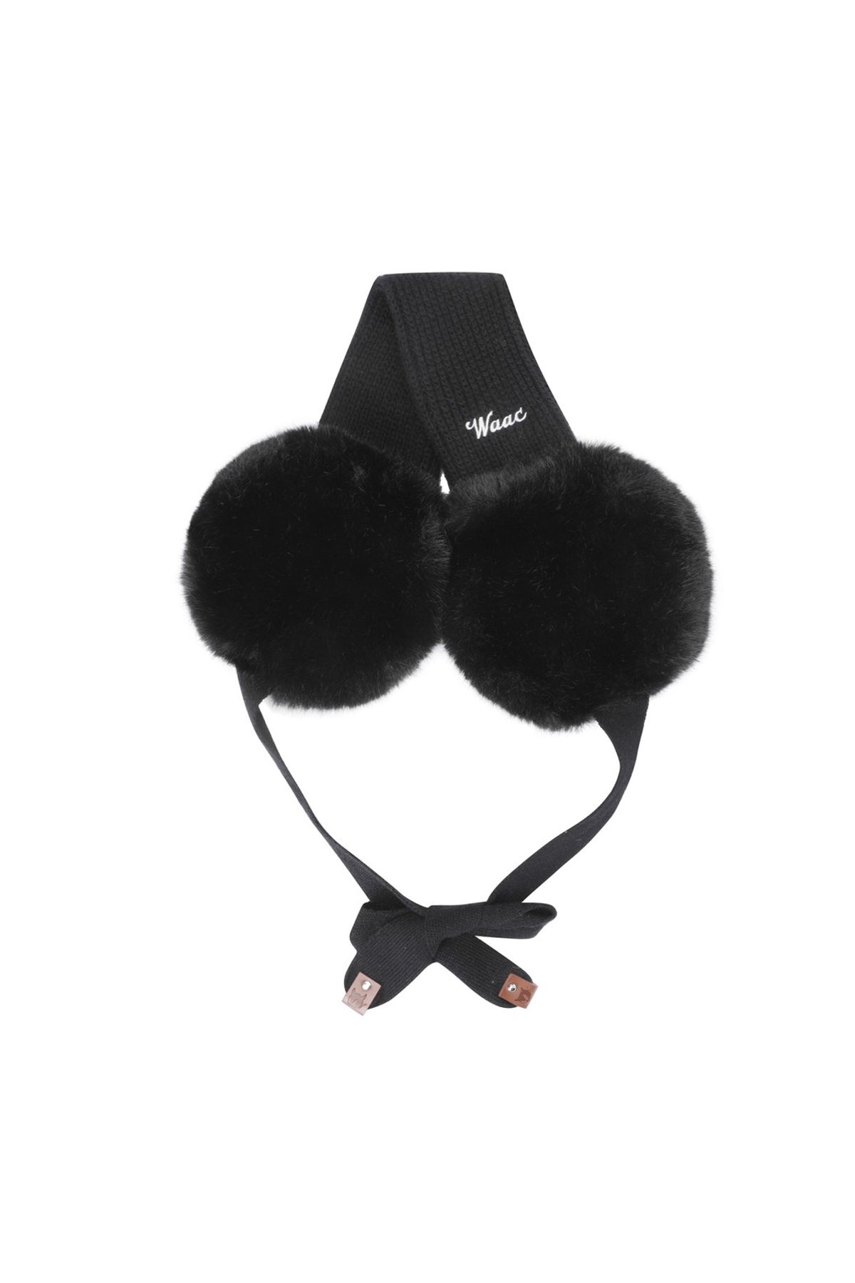 왁(WAAC) Women Ribbon Fur Ear Warmer WGGJX25775BKX