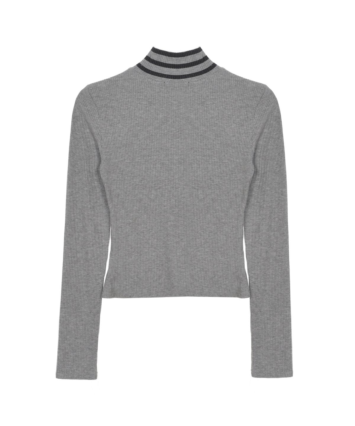 닉앤니콜(NICK&NICOLE) NICOLE SLIM RIBBED KNIT ZIP UP_GRAY