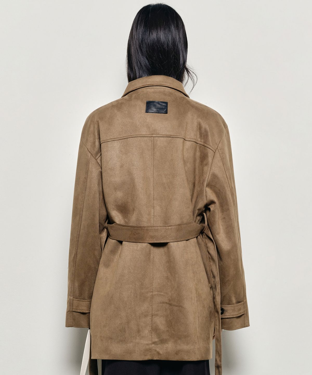 닉앤니콜(NICK&NICOLE) SUEDE BELTED HALF COAT_CARMEL