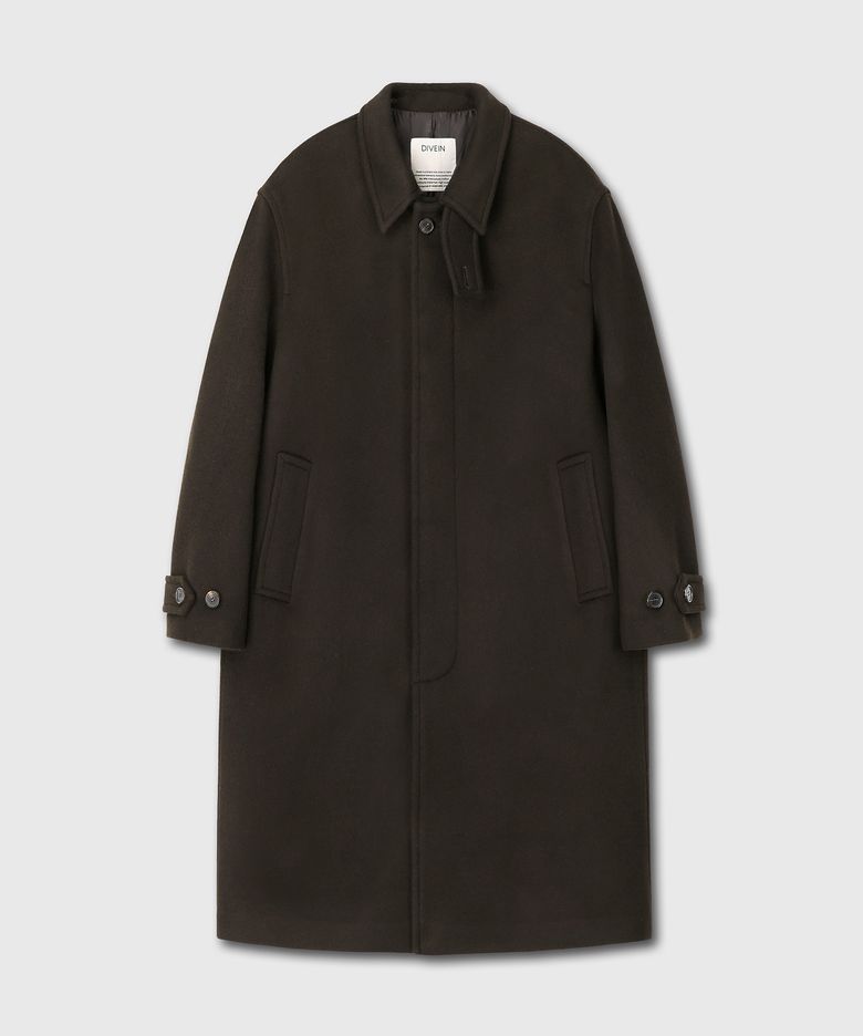 CASHMERE LAMBSWOOL UNIFORM MAC COAT (BROWN)