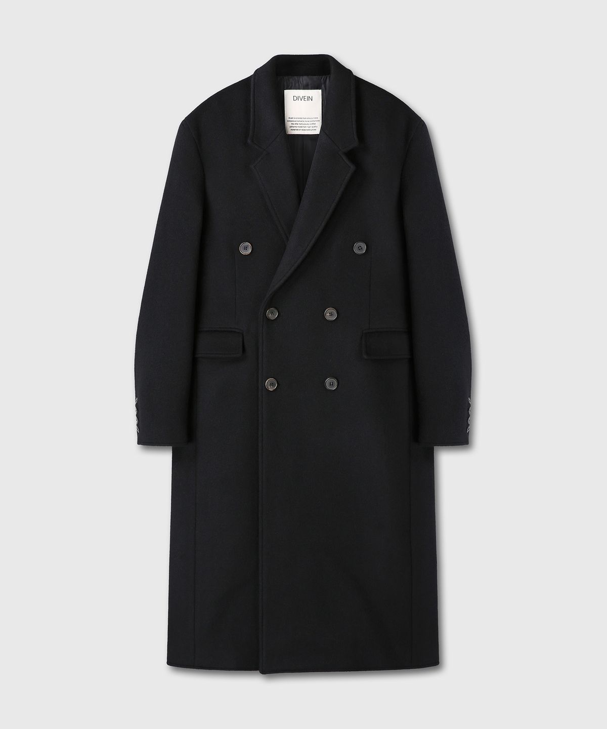다이브인(DIVEIN) LOOSED DOUBLE BREASTED COAT (BLACK)