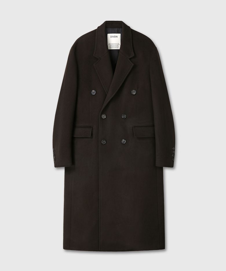 LOOSED DOUBLE BREASTED COAT (BROWN)