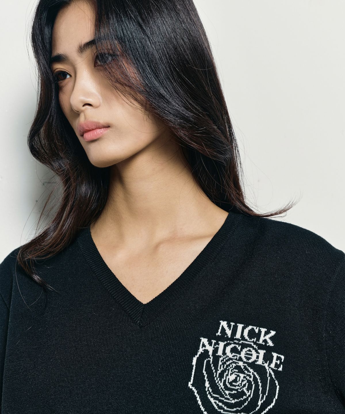 닉앤니콜(NICK&NICOLE) NICOLE MINI ROSE JAQUARD KNIT_BLACK