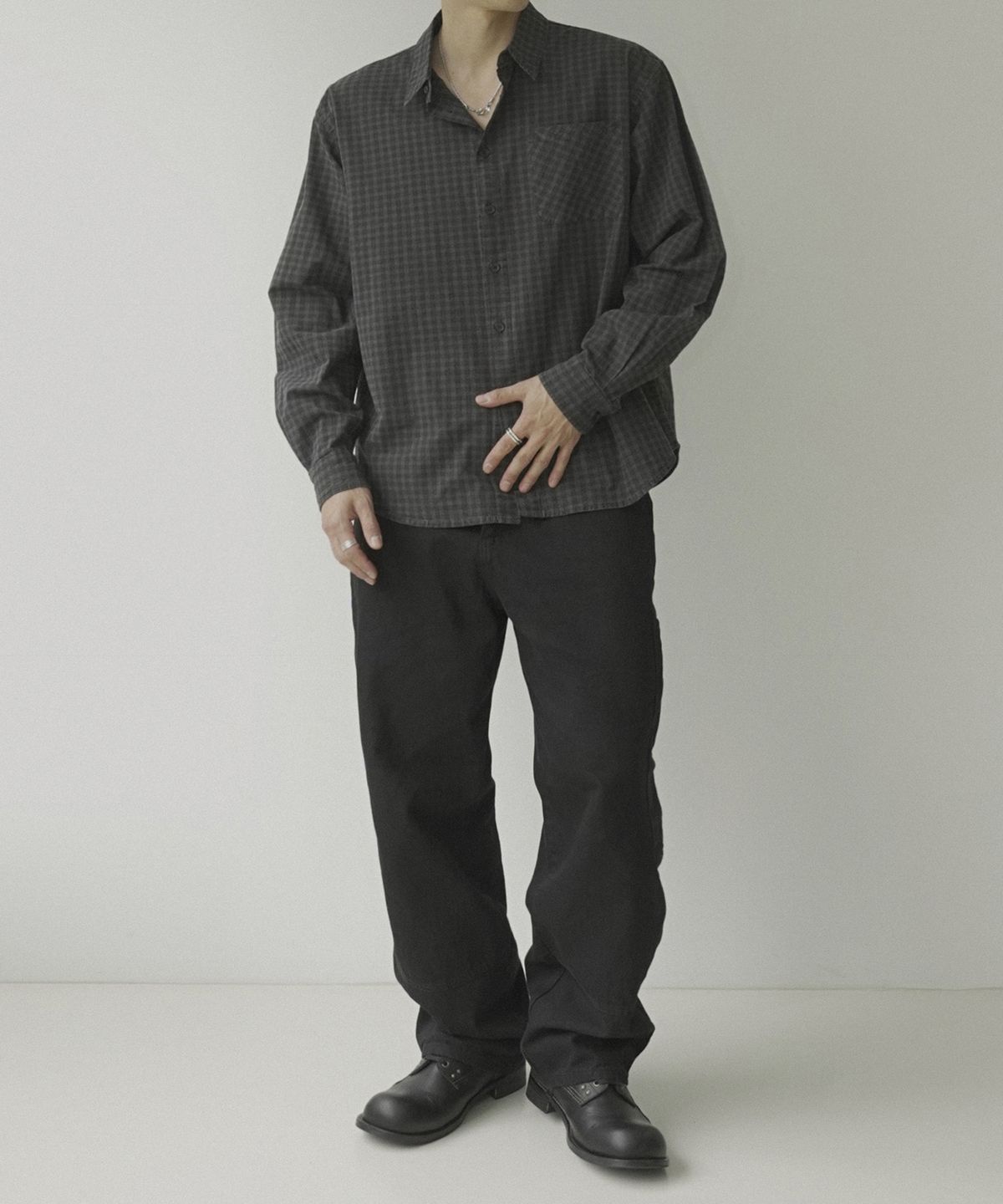 시도(SIIIIDO) VITO VINTAGE GARMENT DYED CHECK SHIRT #1