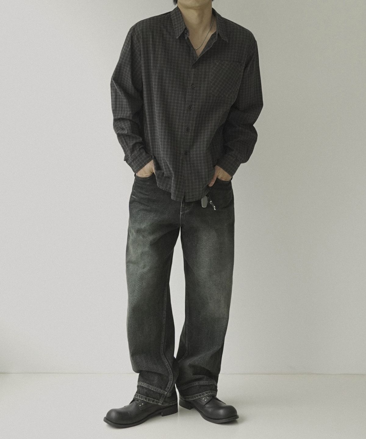 시도(SIIIIDO) VITO VINTAGE GARMENT DYED CHECK SHIRT #1