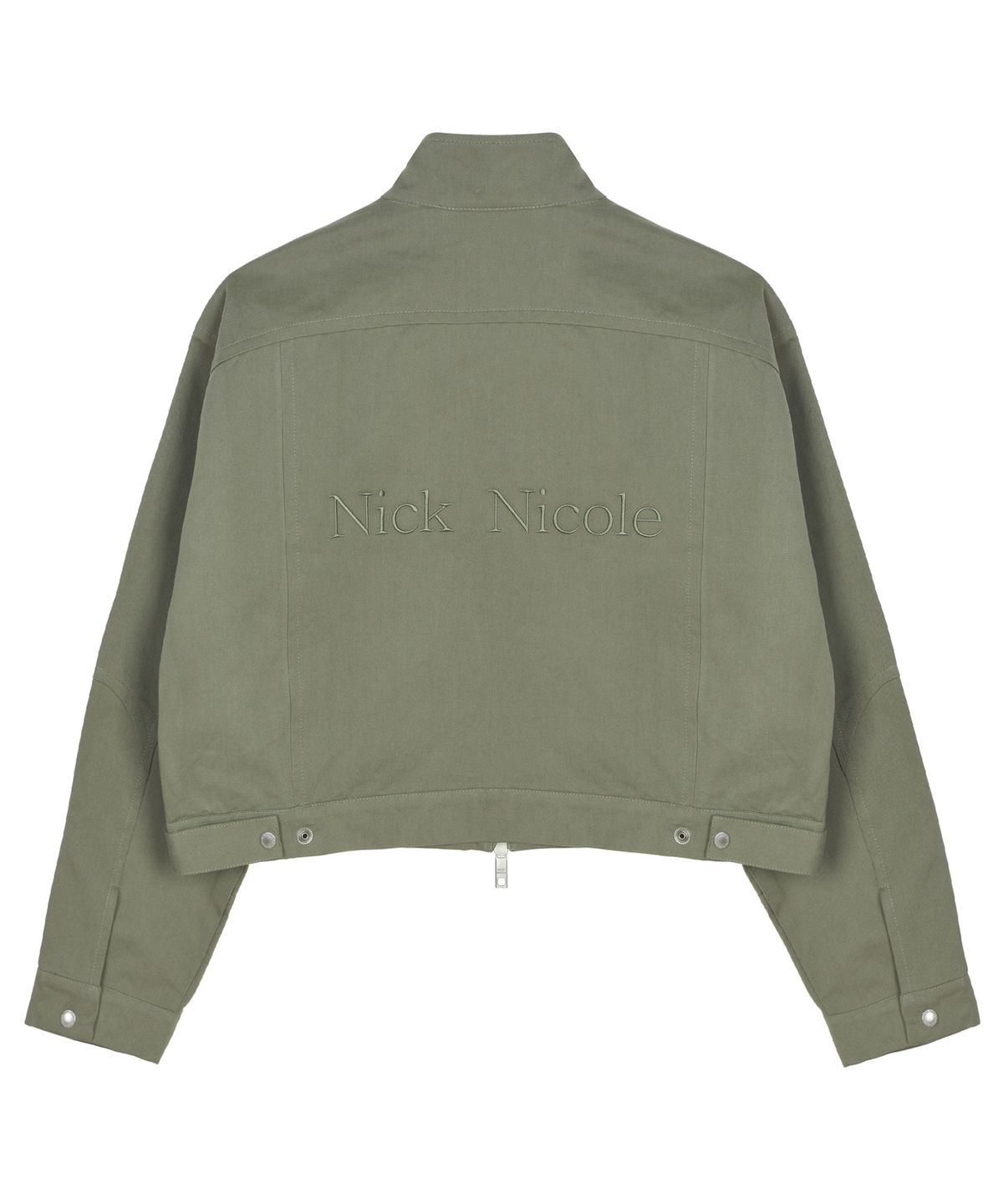닉앤니콜(NICK&NICOLE) DENIM CROP UTILITY JACKET_KHAKI
