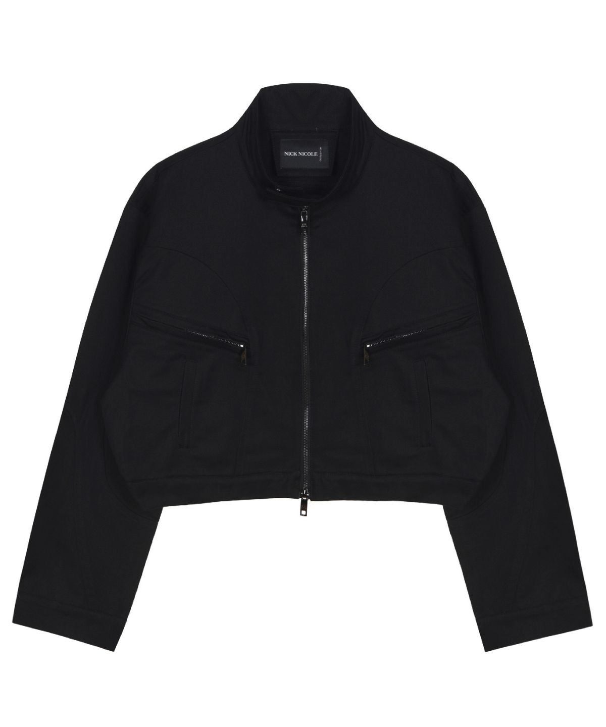 닉앤니콜(NICK&NICOLE) DENIM CROP UTILITY JACKET_BLACK
