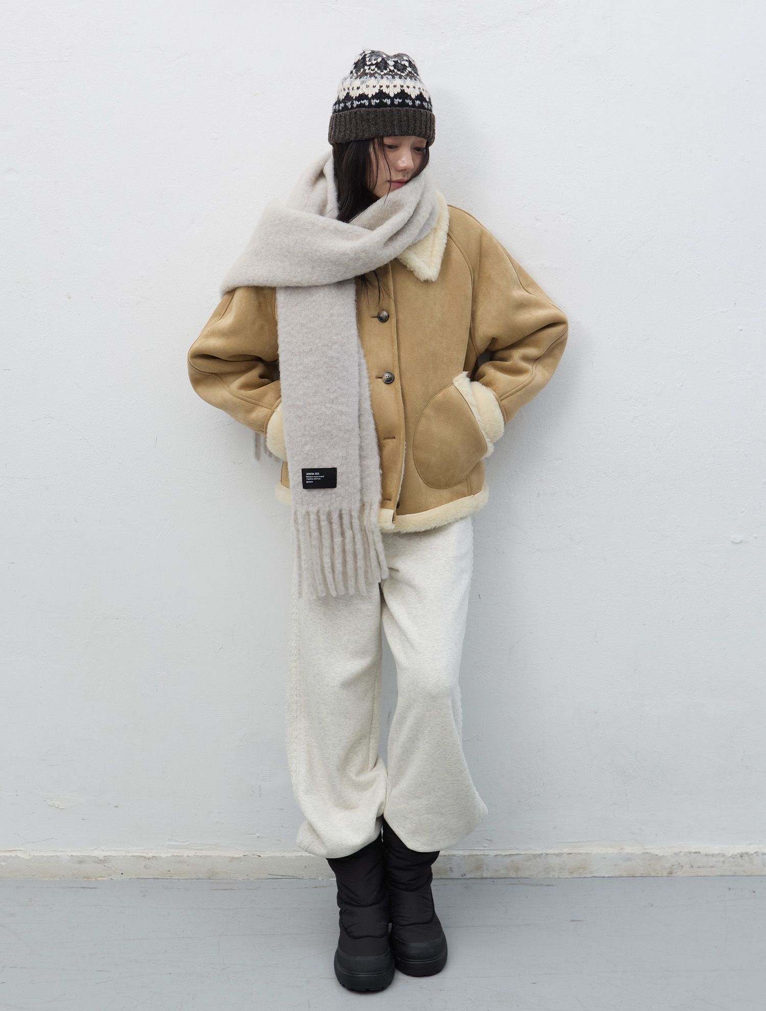 시어링 카라 무스탕 코트 [BEIGE] / WBE4L10525 source detail 10