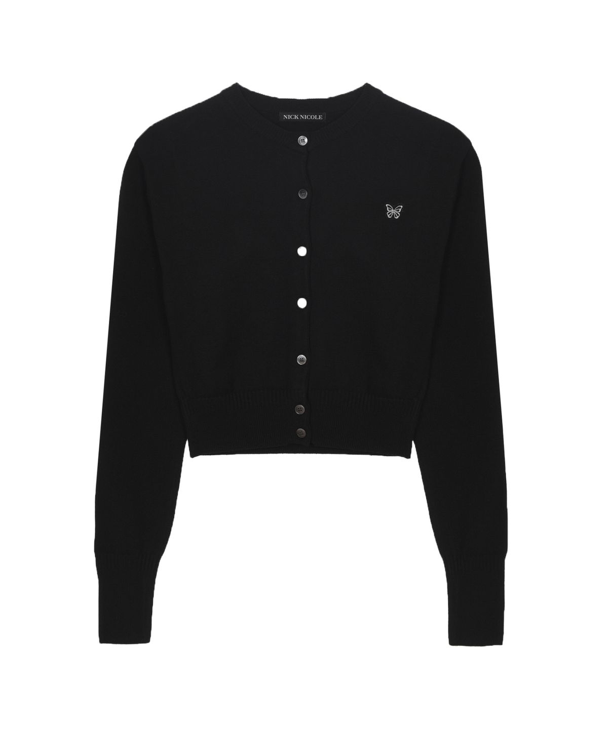 닉앤니콜(NICK&NICOLE) BUTTERFLY JAQUARD KNIT CARDIGAN_BLACK