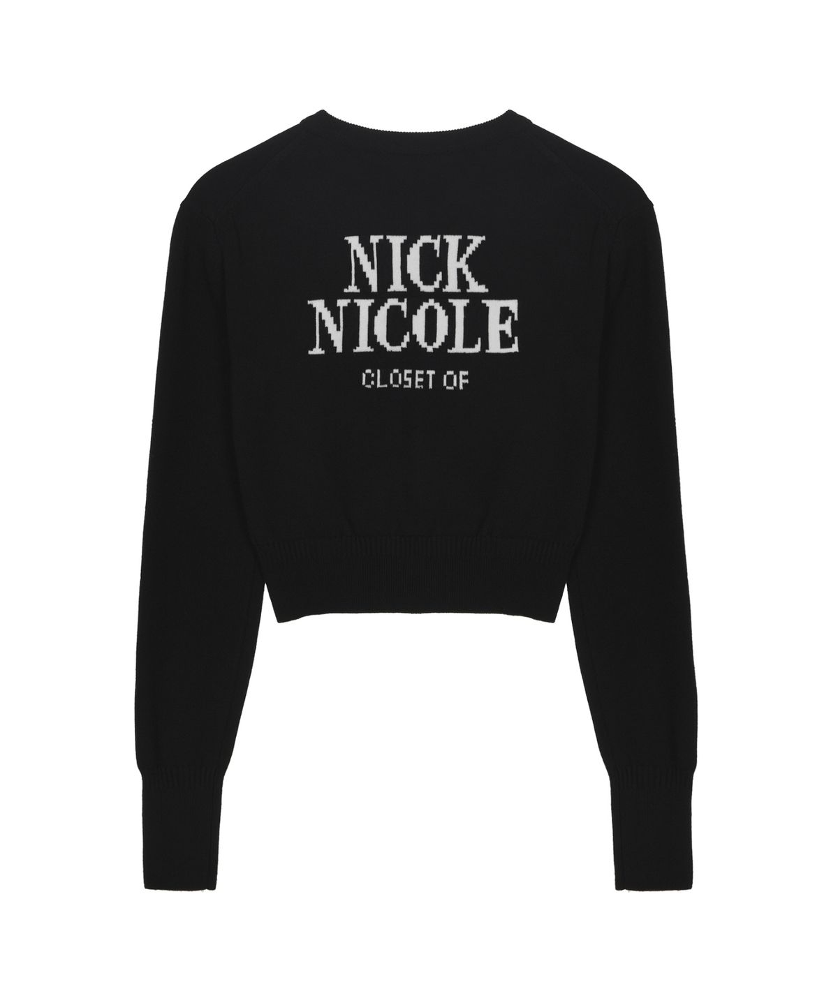 닉앤니콜(NICK&NICOLE) BUTTERFLY JAQUARD KNIT CARDIGAN_BLACK