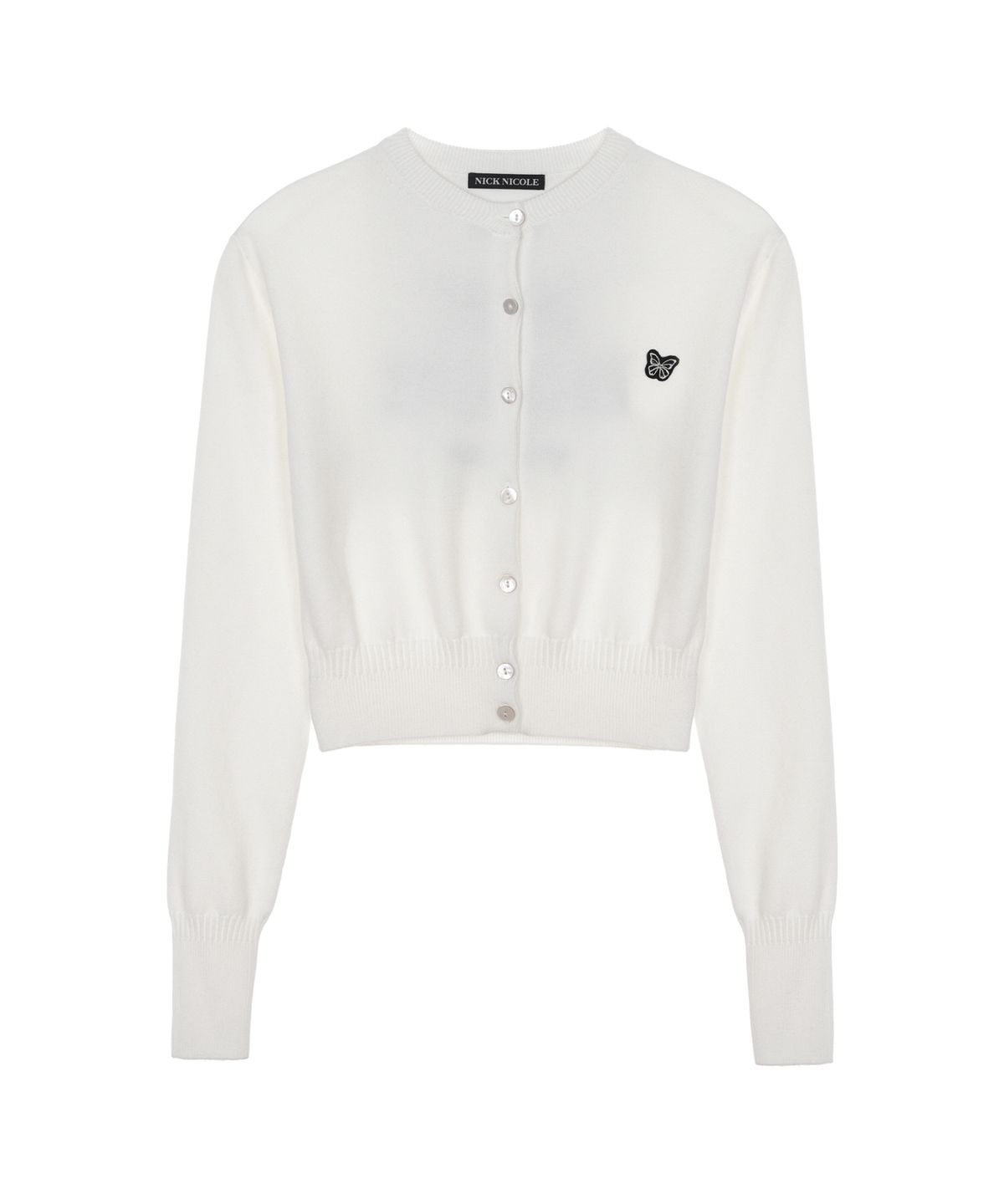 닉앤니콜(NICK&NICOLE) BUTTERFLY JAQUARD KNIT CARDIGAN_WHITE