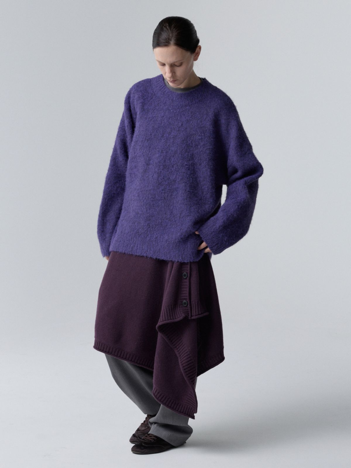 아코크(ACOC) Brushed Blend Pullover_Deep Purple