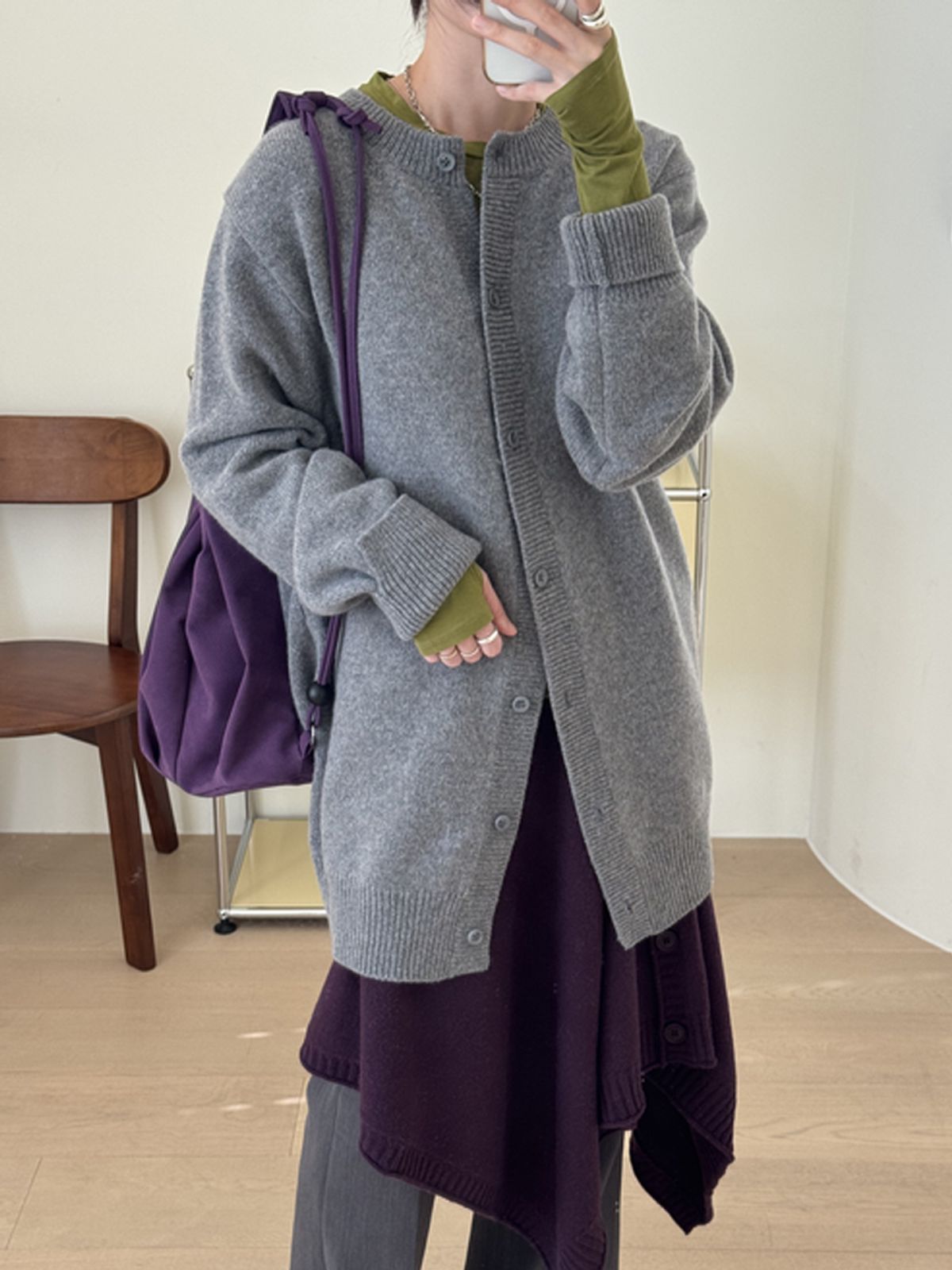 아코크(ACOC) Doubleway Cardigan_Gray