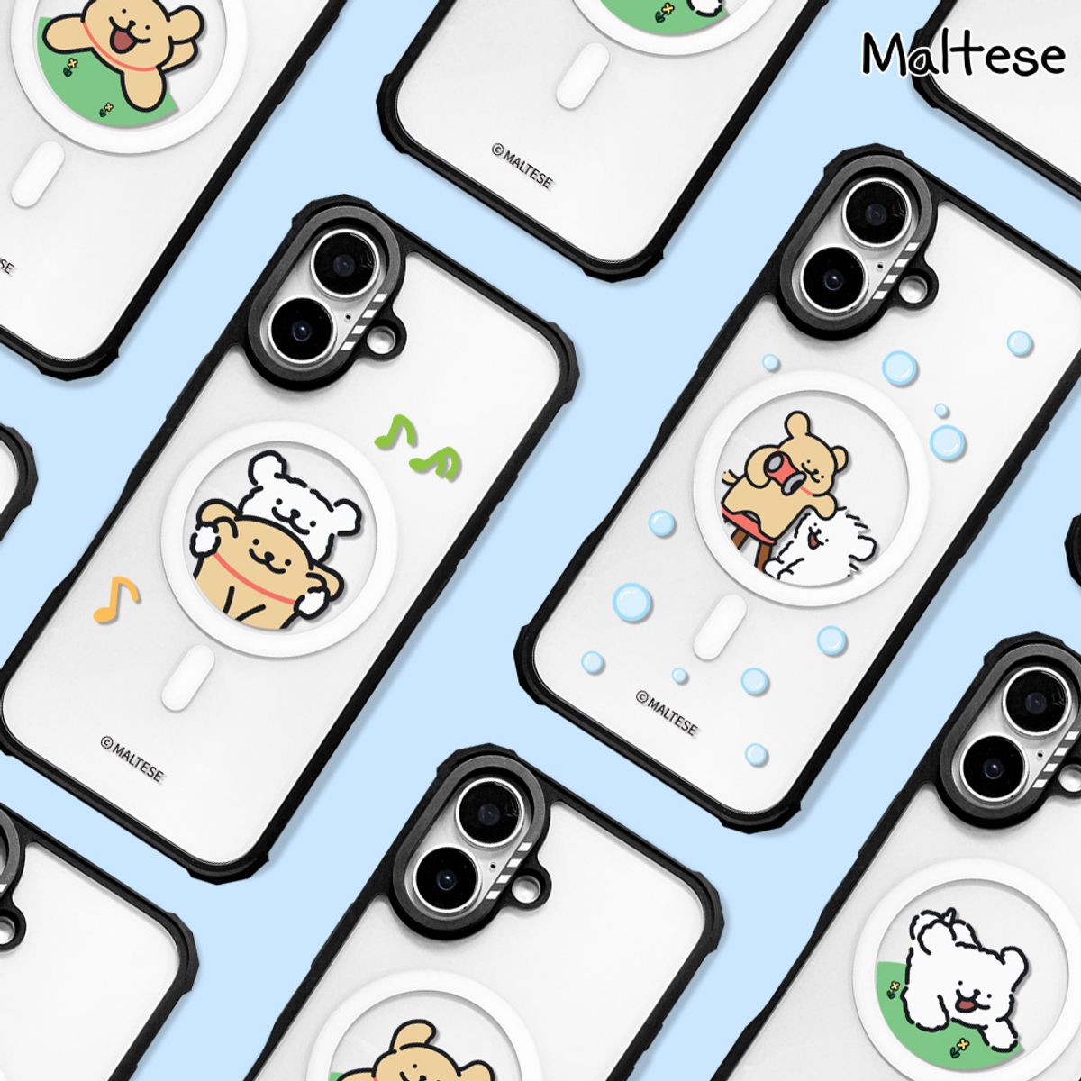 에잇클로드(8CLOTHE) 몰티즈 큐티즈 맥세이프 투명 범퍼 케이스 아이폰 갤럭시