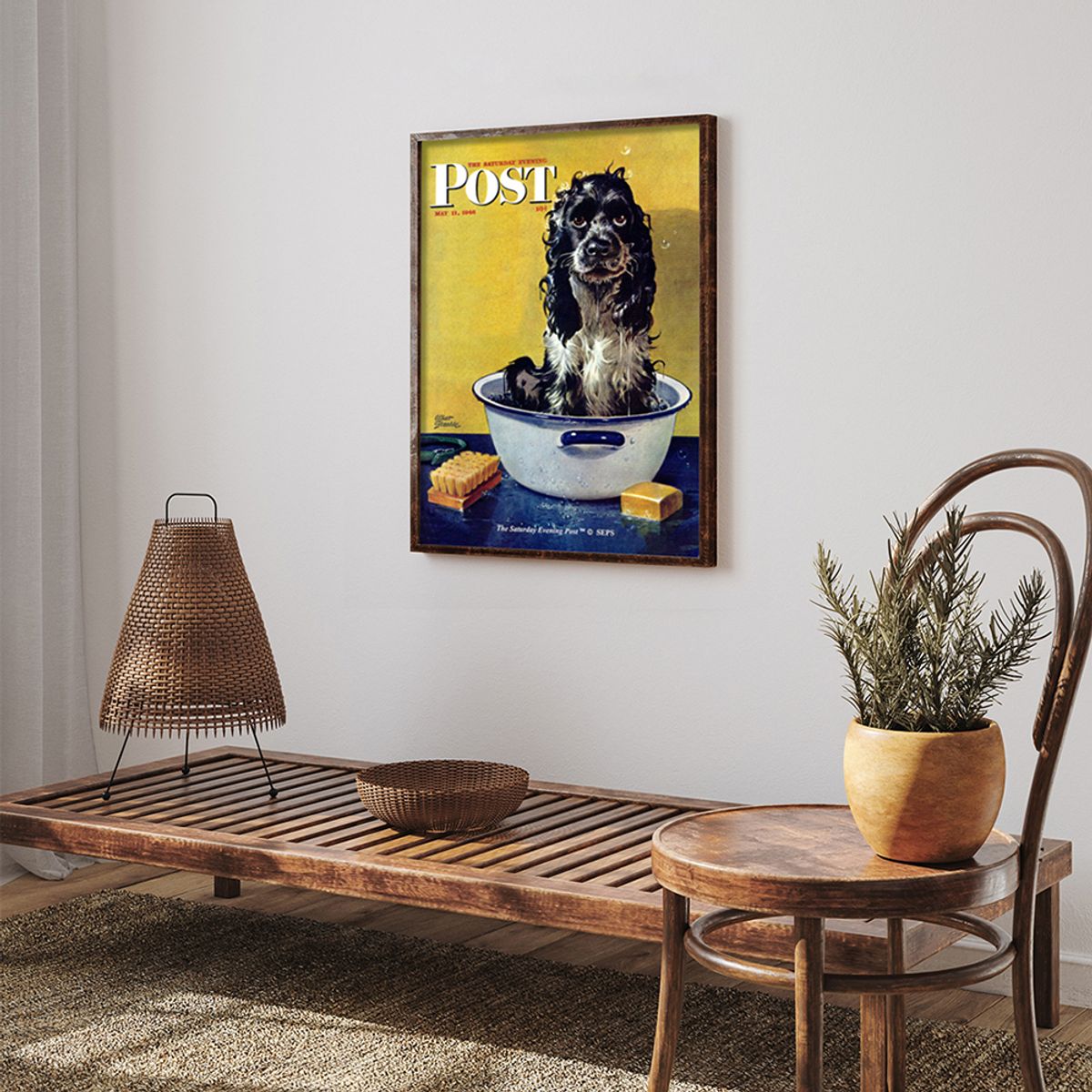 더 새터데이 이브닝 포스트(THE SATURDAY EVENING POST) SEP Framed Poster_Butch Gets a Bath