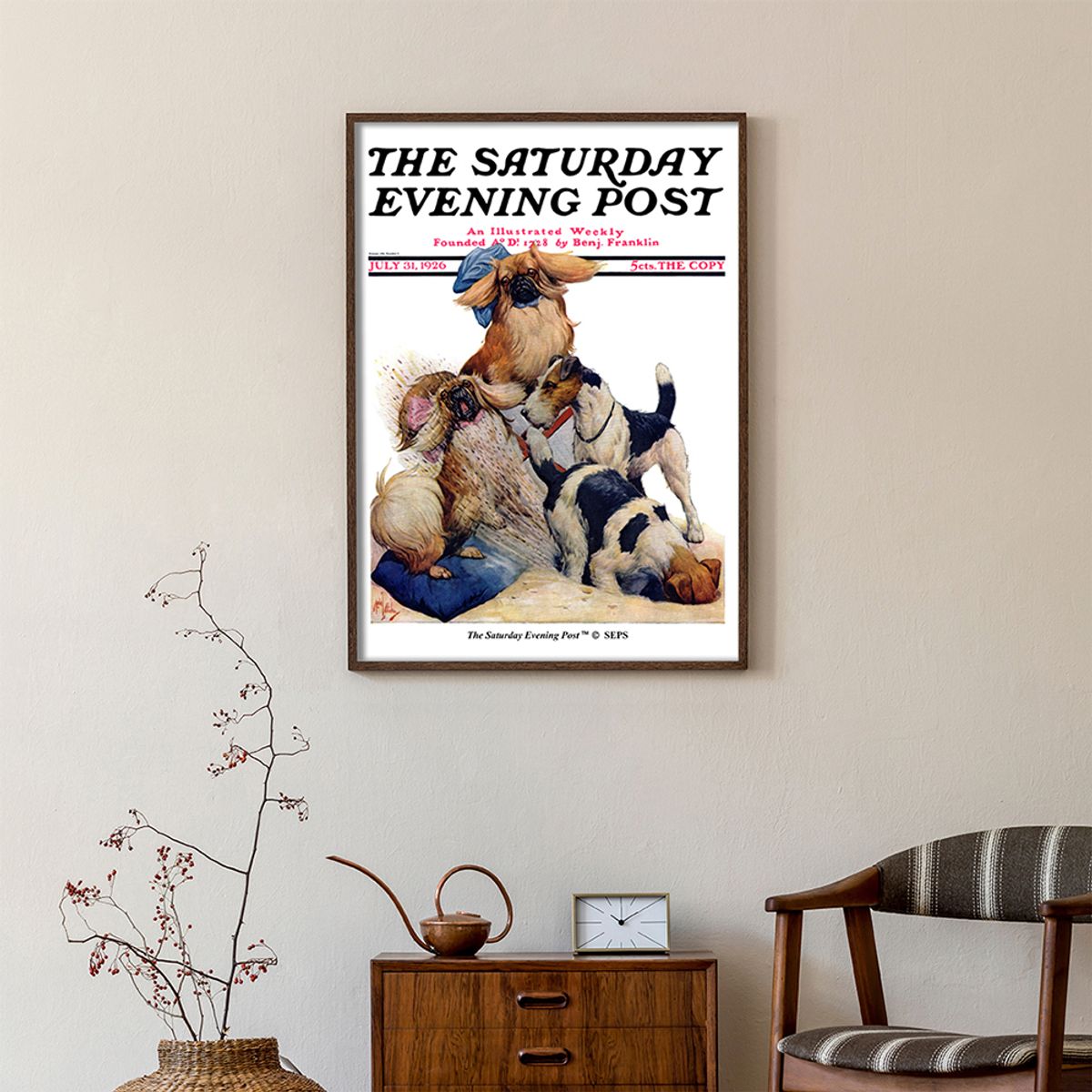 더 새터데이 이브닝 포스트(THE SATURDAY EVENING POST) SEP Framed Poster_Digging Doggy