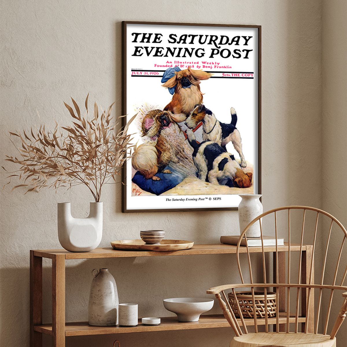 더 새터데이 이브닝 포스트(THE SATURDAY EVENING POST) SEP Framed Poster_Digging Doggy