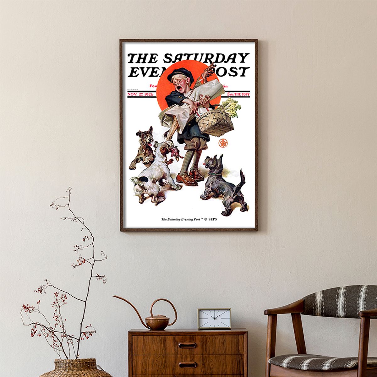 더 새터데이 이브닝 포스트(THE SATURDAY EVENING POST) SEP Framed Poster_Barking Up the Wrong Turkey