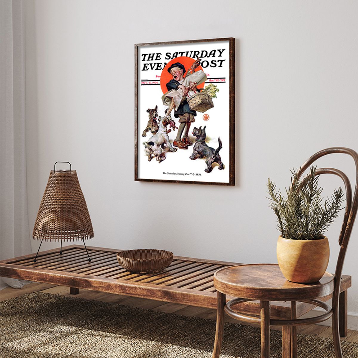 더 새터데이 이브닝 포스트(THE SATURDAY EVENING POST) SEP Framed Poster_Barking Up the Wrong Turkey